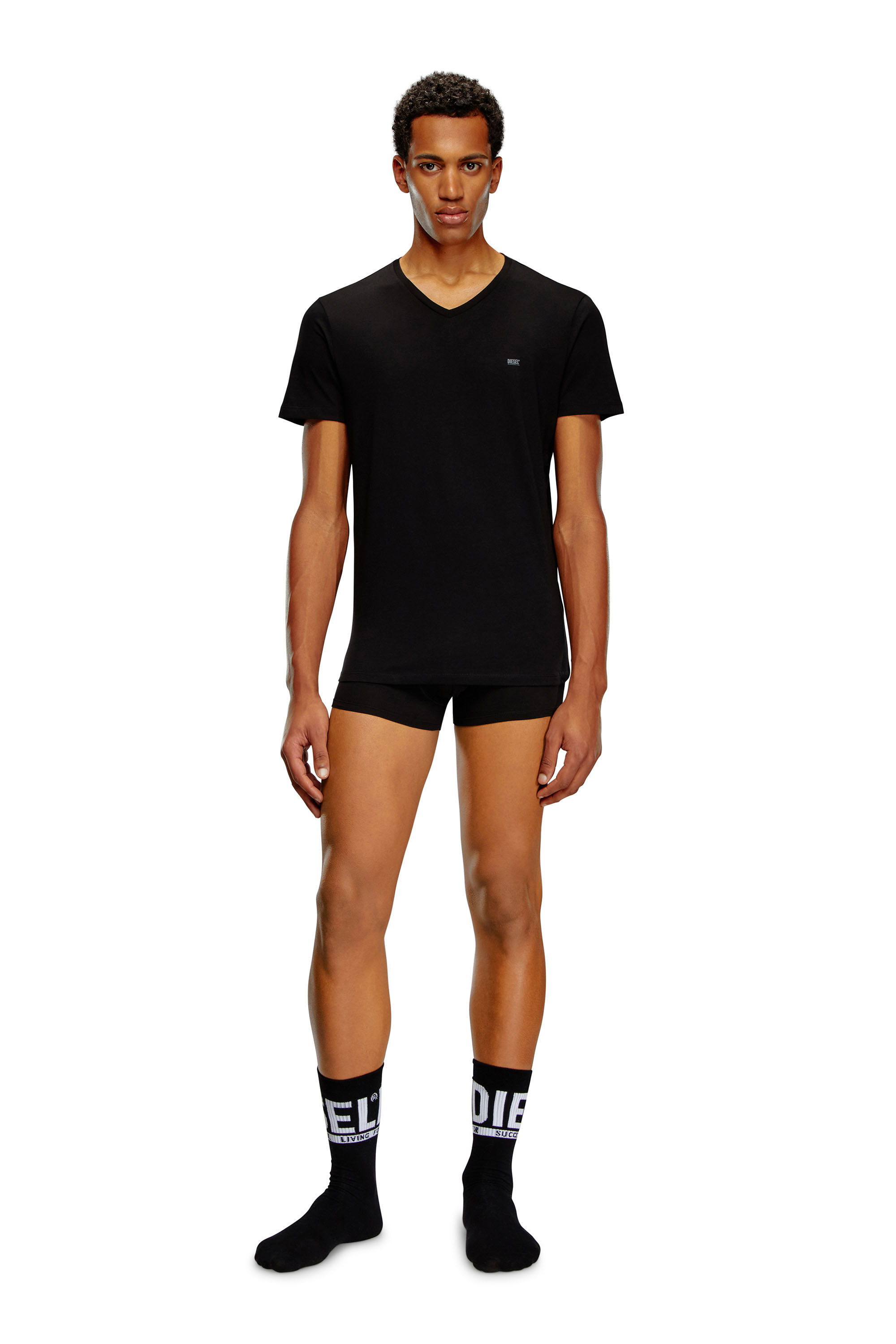 Diesel - UMTEE-MICHAEL3PACK, Set da tre di T-shirt con scollo a V Uomo in Nero - 1
