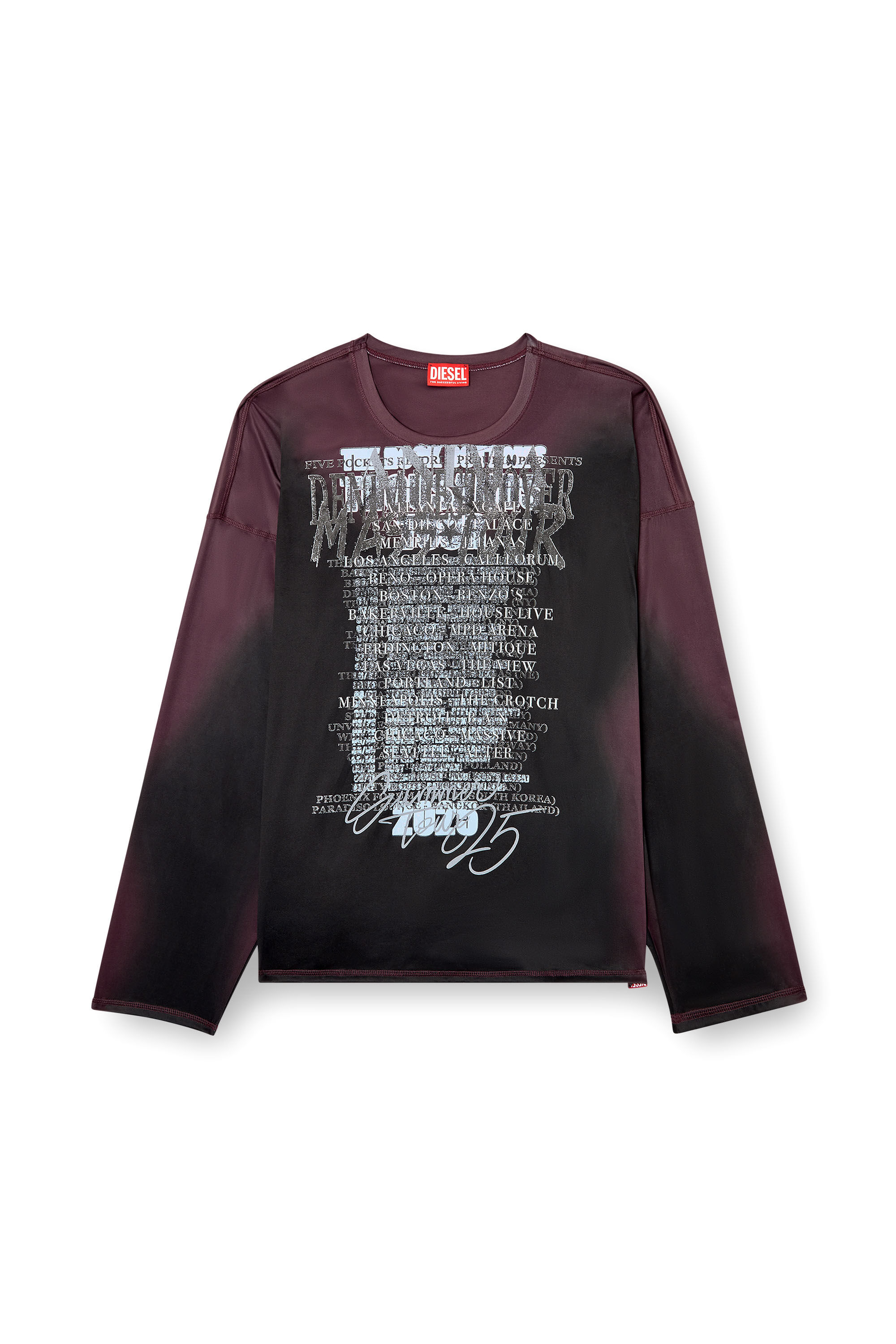 Diesel - T-OLAVI-AA, T-shirt a maniche lunghe in tech-jersey con stampa DJ Unisex in Multicolor - 2