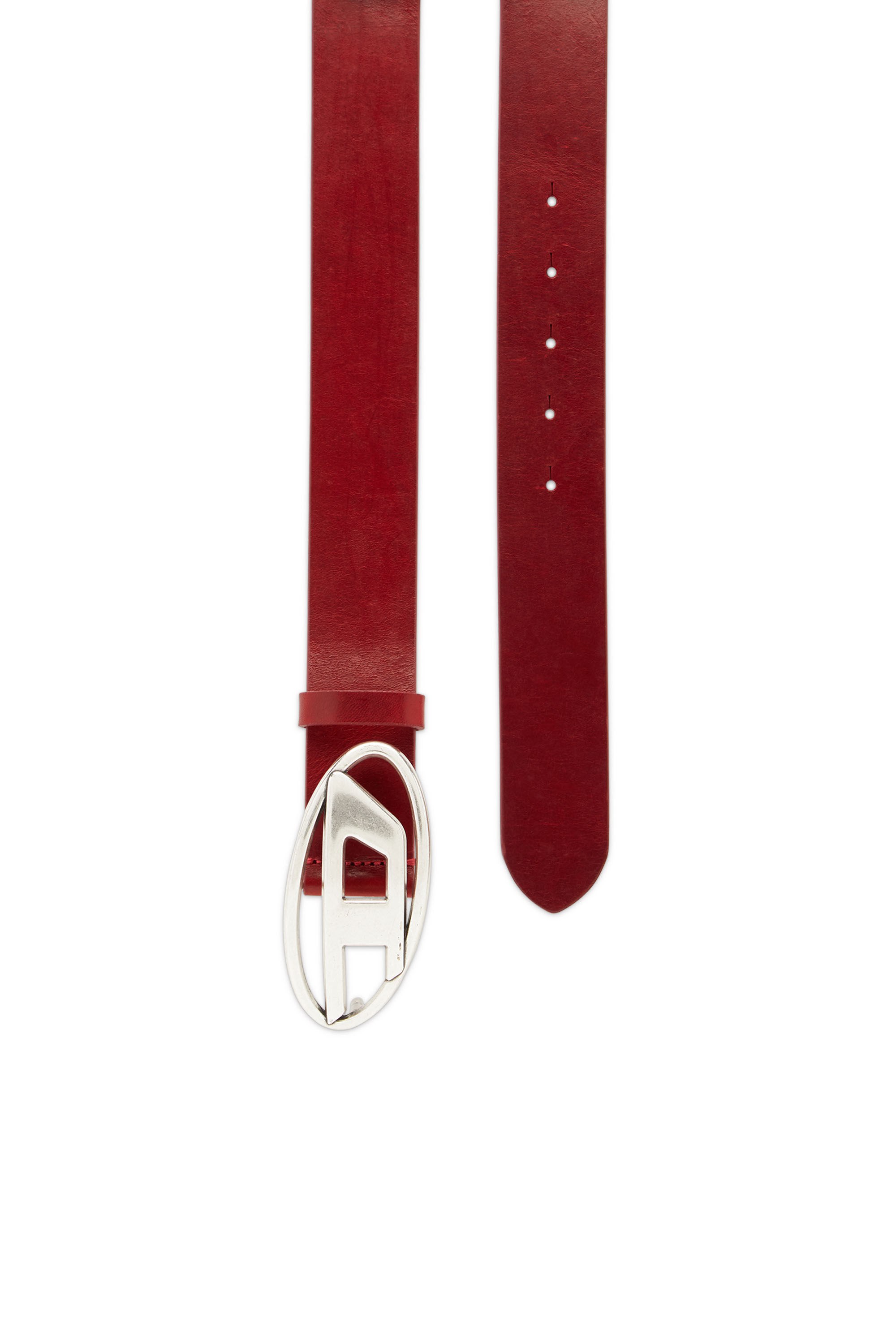 Diesel - B-1DR, Ceinture en cuir avec boucle D Homme in Rouge - 3