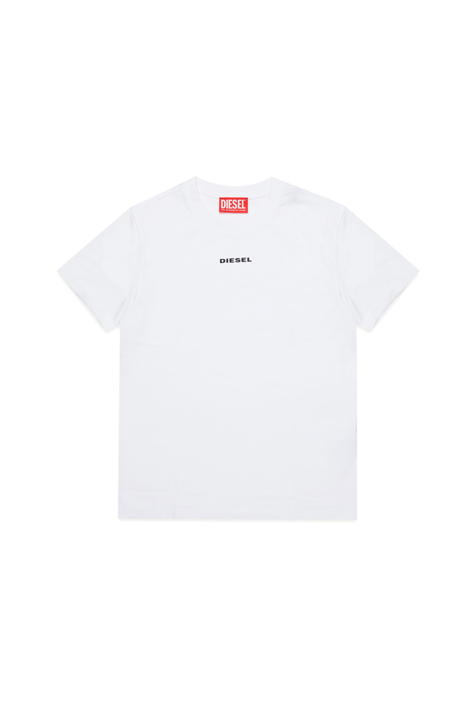 Diesel - UTATOR, Herren T-Shirt aus Stretch-Baumwolle mit Schriftzug in Weiß - 1