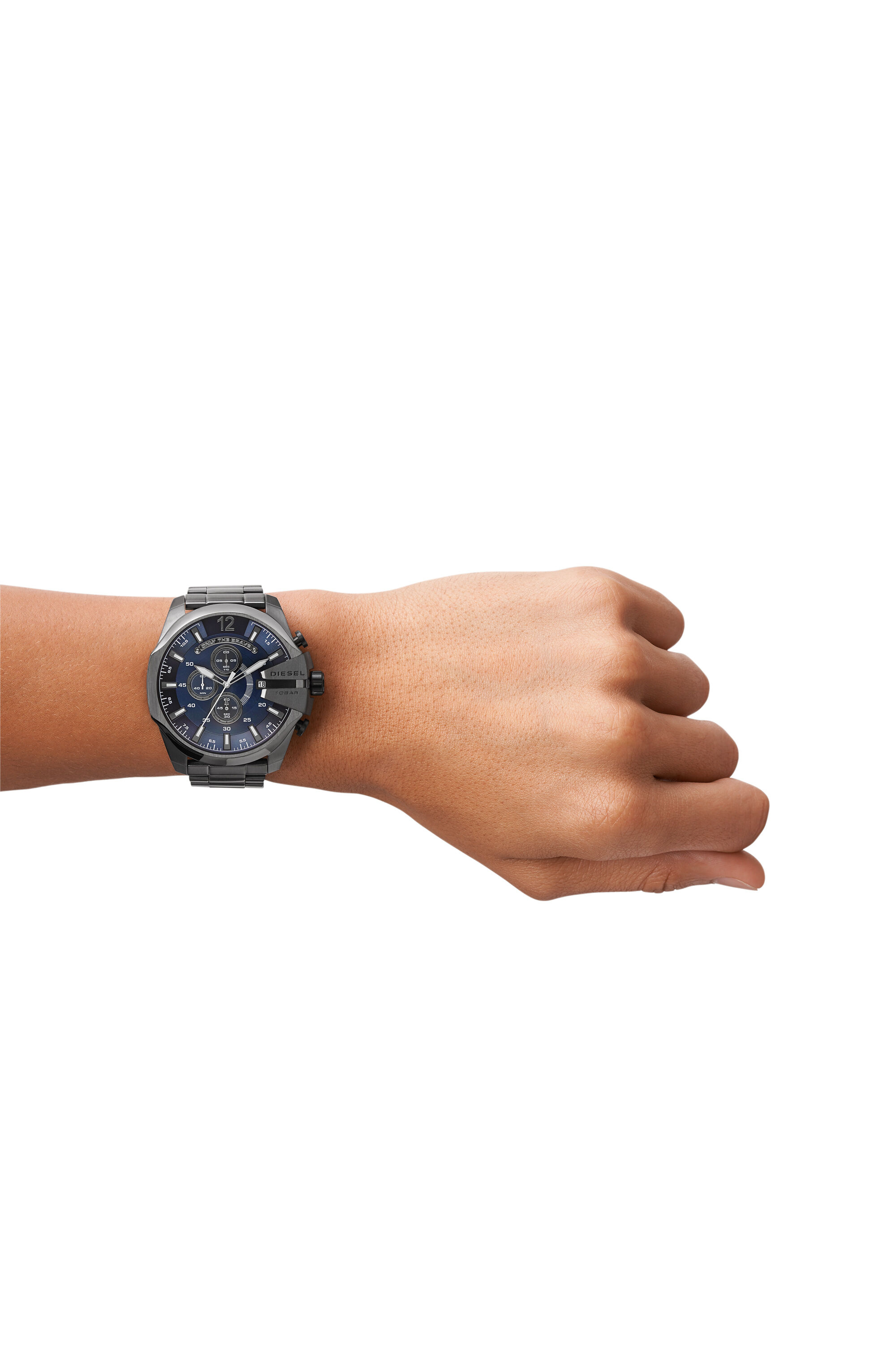 Diesel - DZ4329 MEGA CHIEF, Mega Chief montre avec placage gris Homme in Gris argenté - 4
