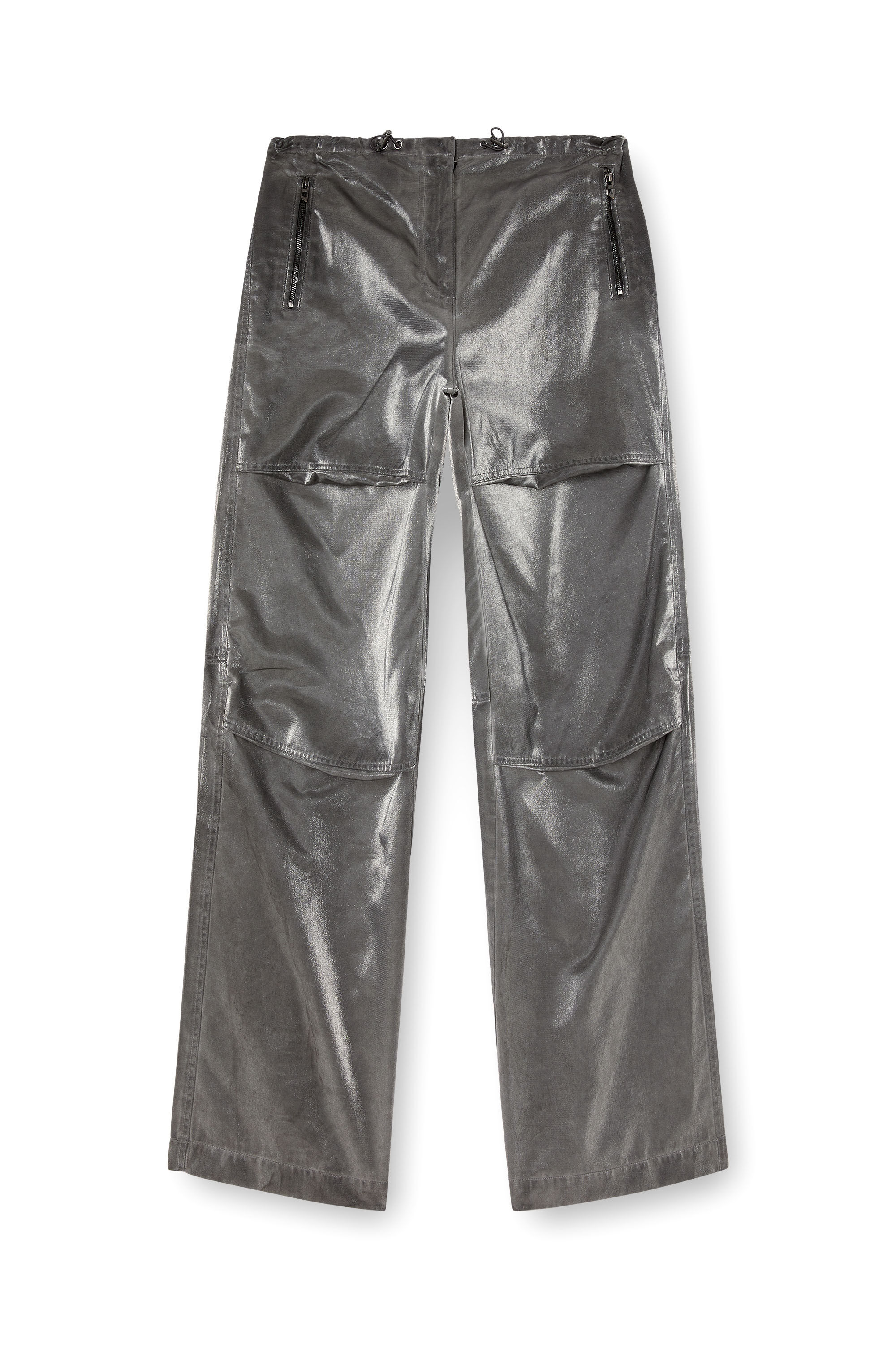 Diesel - P-RODIGE, Pantaloni cargo in raso Donna in Grigio - 2