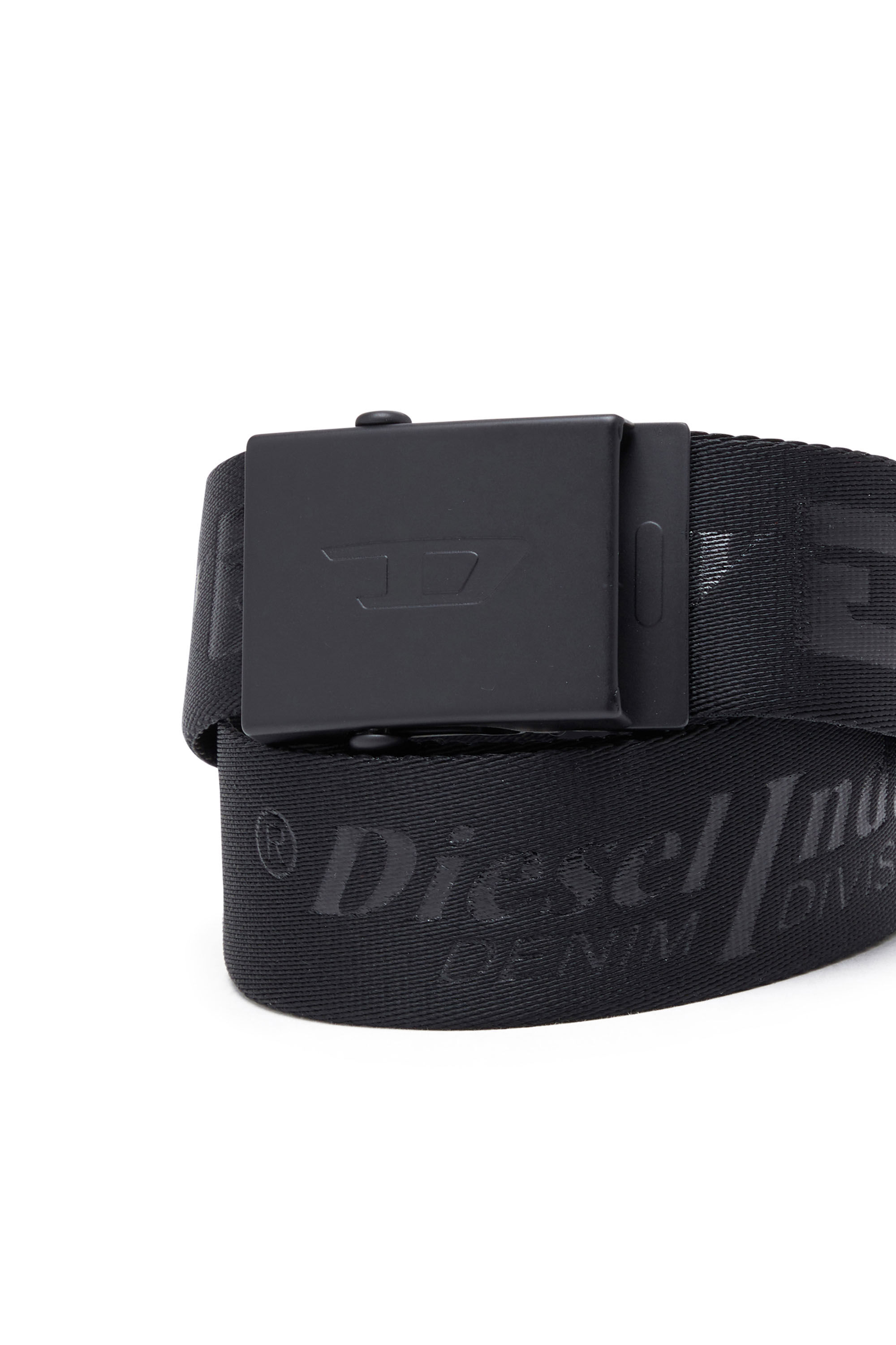Diesel - B-DIESEL IND-TAPE, Ceinture bande avec logos all-over Homme in Noir - 3