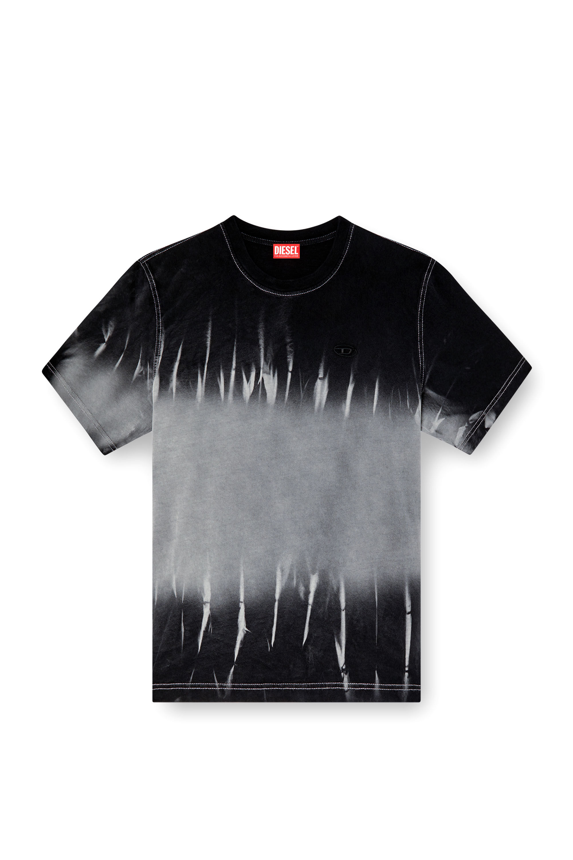 Diesel - T-ADJUST-R21, Herren Batik-T-Shirt mit Logo-Stickerei in Schwarz - 2