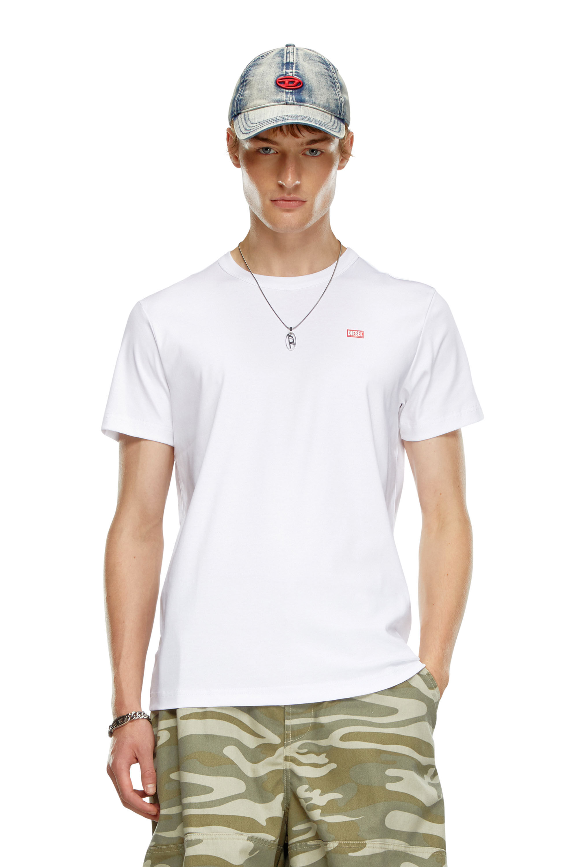 Diesel - T-MIEGOR-K77, T-shirt in cotone mercerizzato Uomo in Bianco - 3