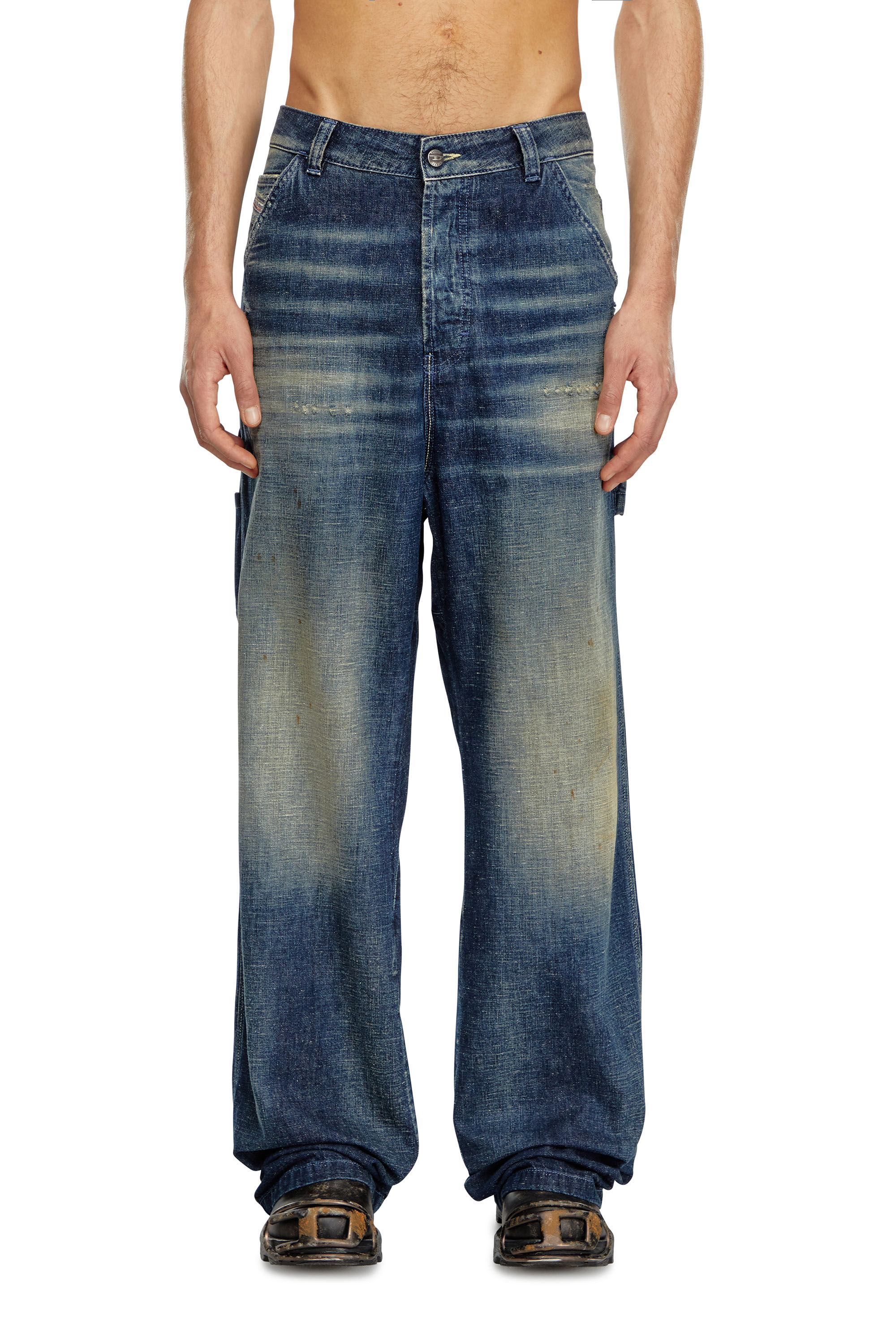 Diesel - Relaxed Jeans D-Livery 09J91 Homme, Bleu Foncé - Image 3