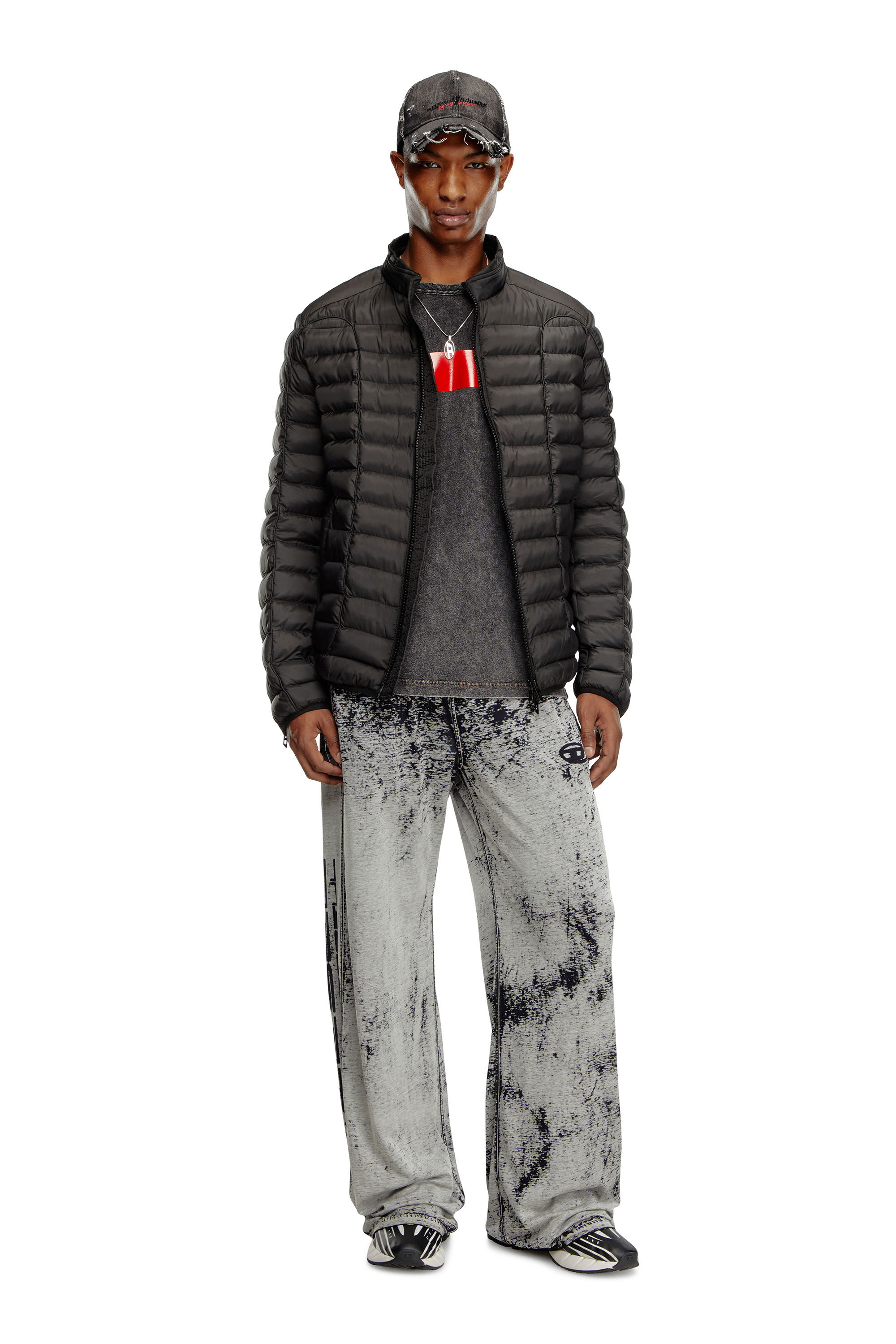 Diesel - W-PILOT, Veste doudoune en nylon léger Homme in Noir - 1