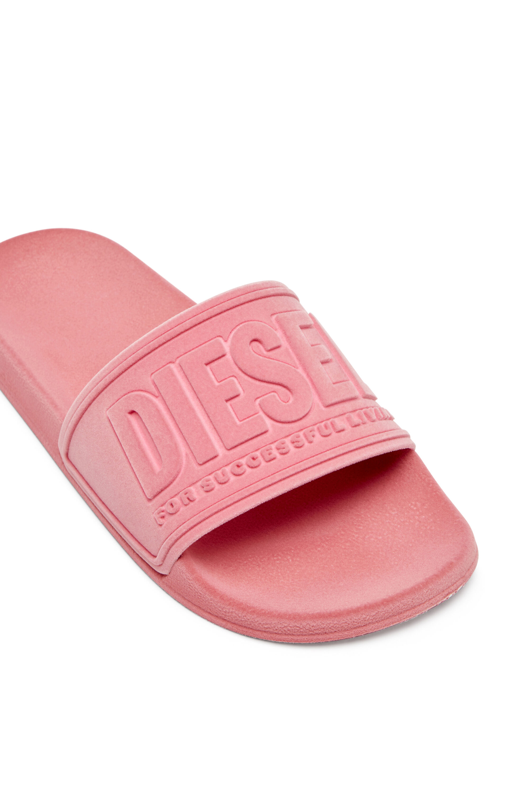 Diesel - SA-MAYEMI CC W, Damen Sa-Mayemi-Poolschlappen mit samtiger Beflockung in Rosa - 6