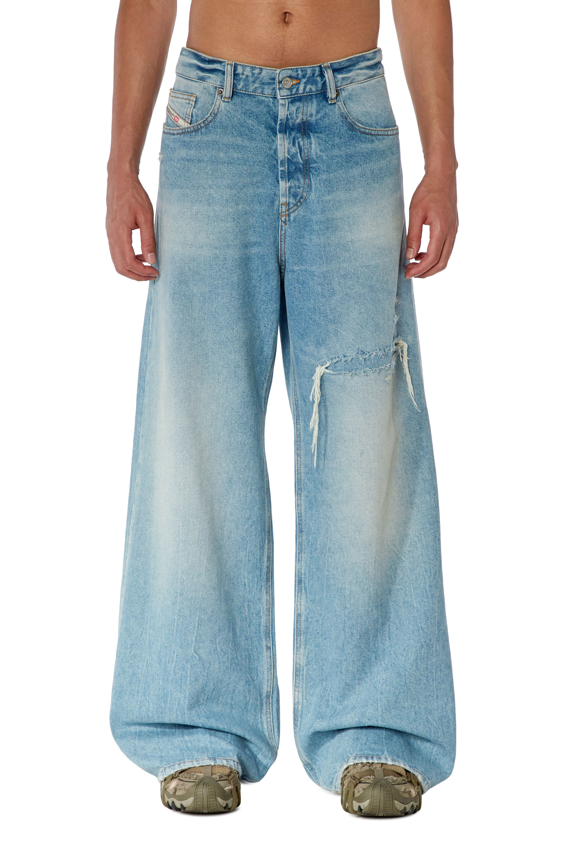 Diesel - Relaxed Jeans D-Rise 09E25 Uomo, Blu Chiaro - Image 3