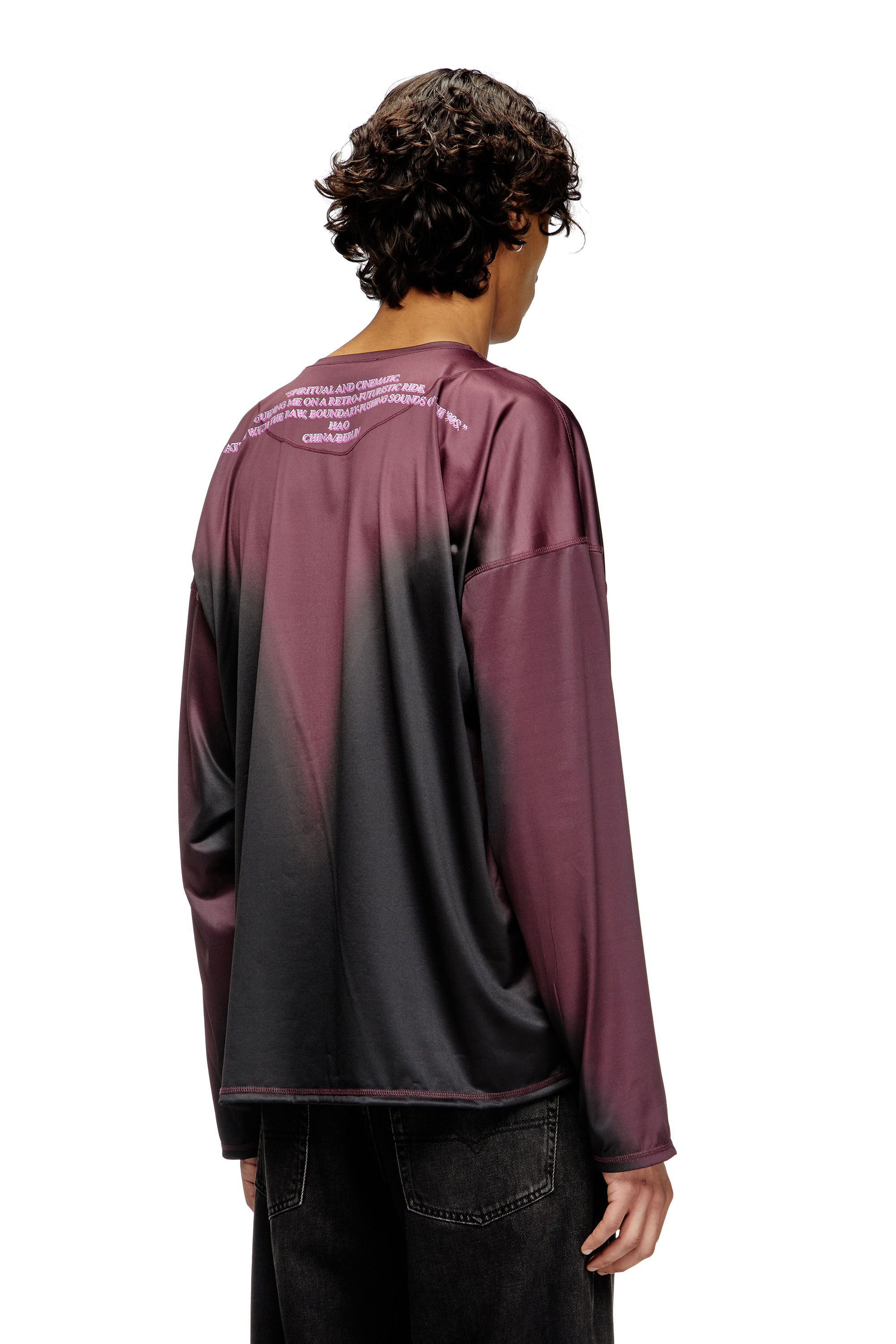 Diesel - T-OLAVI-AA, T-shirt a maniche lunghe in tech-jersey con stampa DJ Unisex in Multicolor - 4