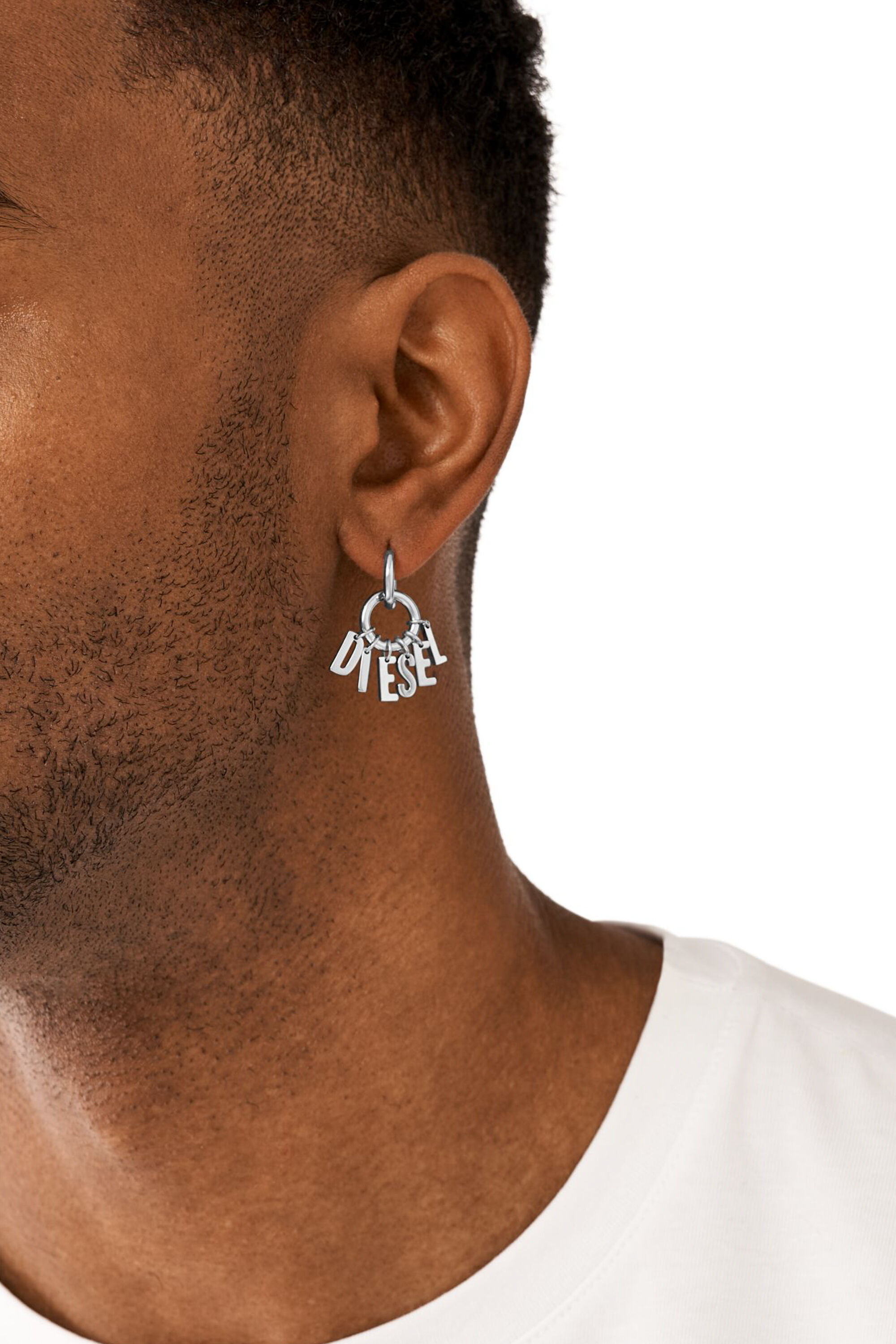 Diesel - DX1492, Boucle d'oreilles créoles en acier inoxydable Mixte in Gris argenté - 3