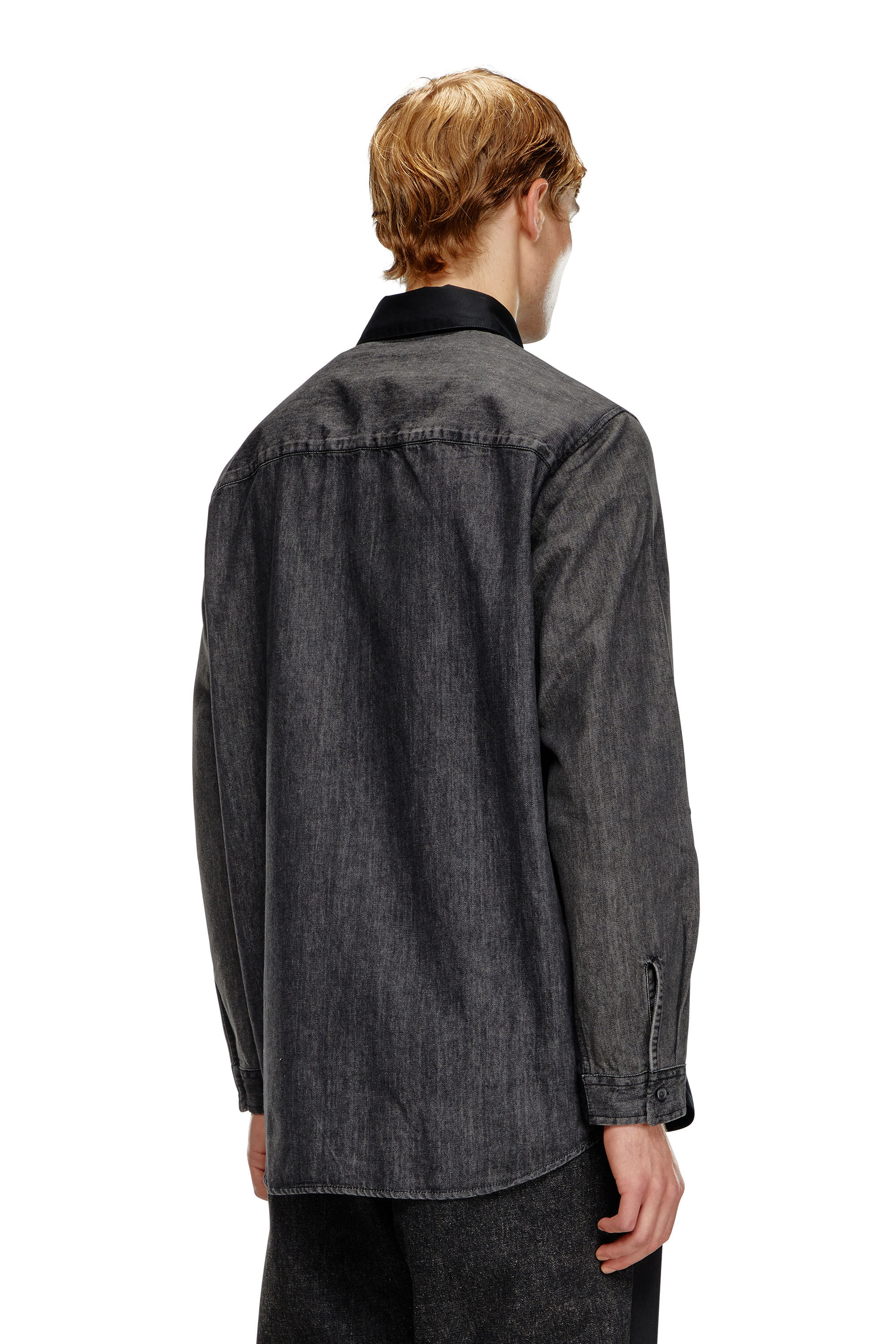 Diesel - S-SIMPLY-DNM, Chemise en popeline de coton et denim Homme in Polychrome - 4