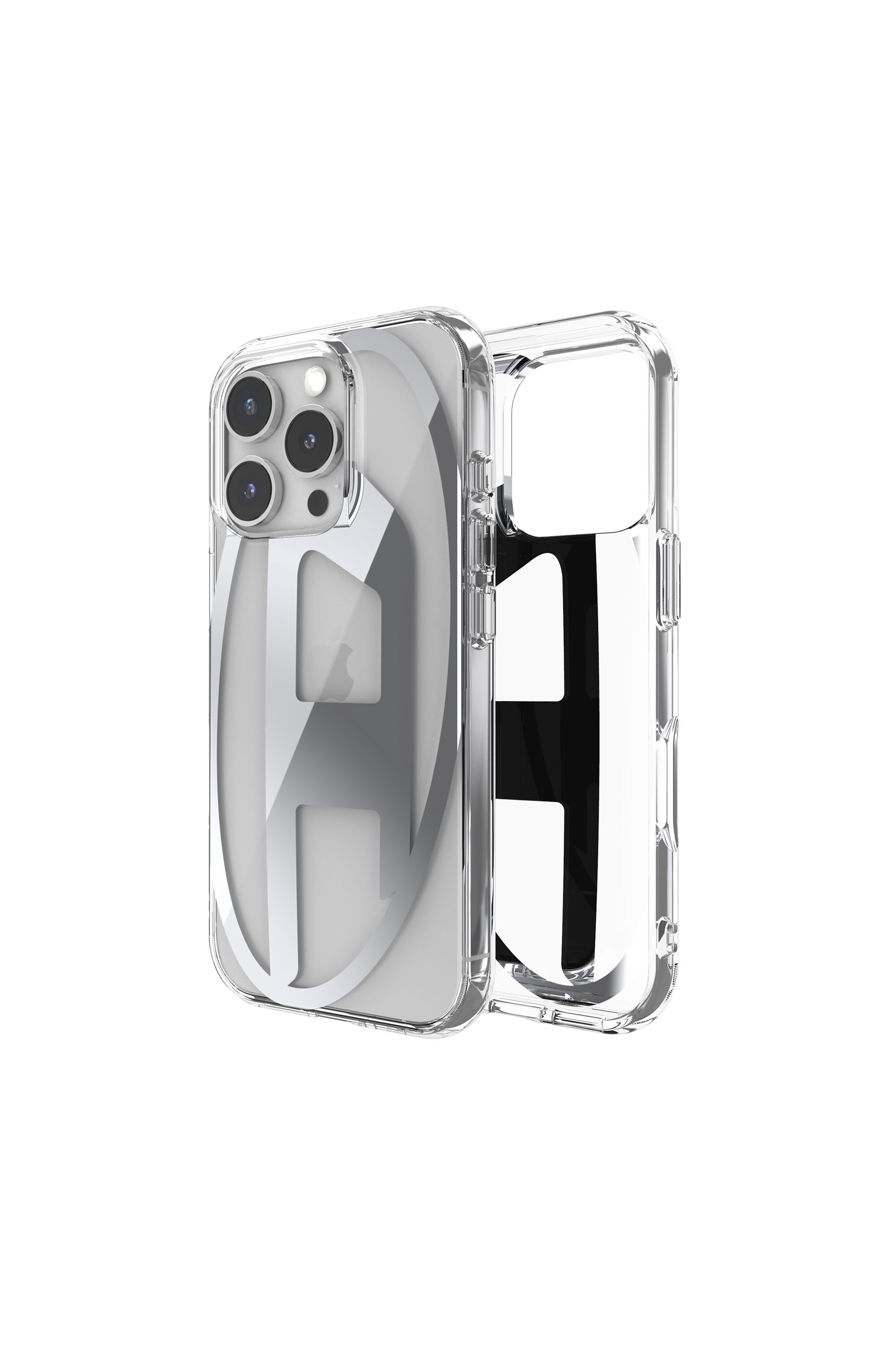 Diesel - 60140 AOP CASE, Unisex Oval D Mirror Case for iP 16 Pro in Silber - 1