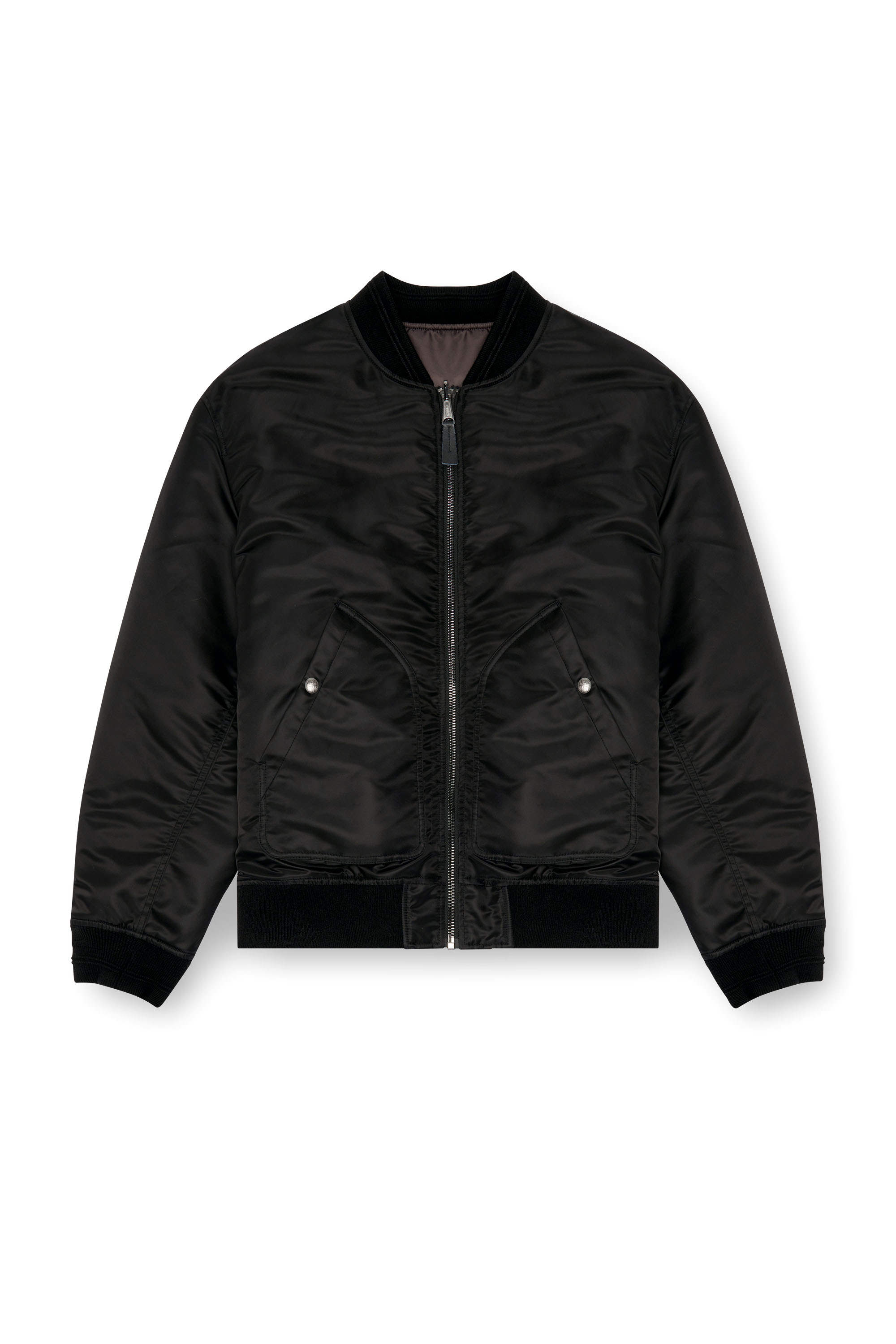 Diesel - J-HELD, Veste bomber en nylon rembourré avec Oval D Homme in Noir - 3