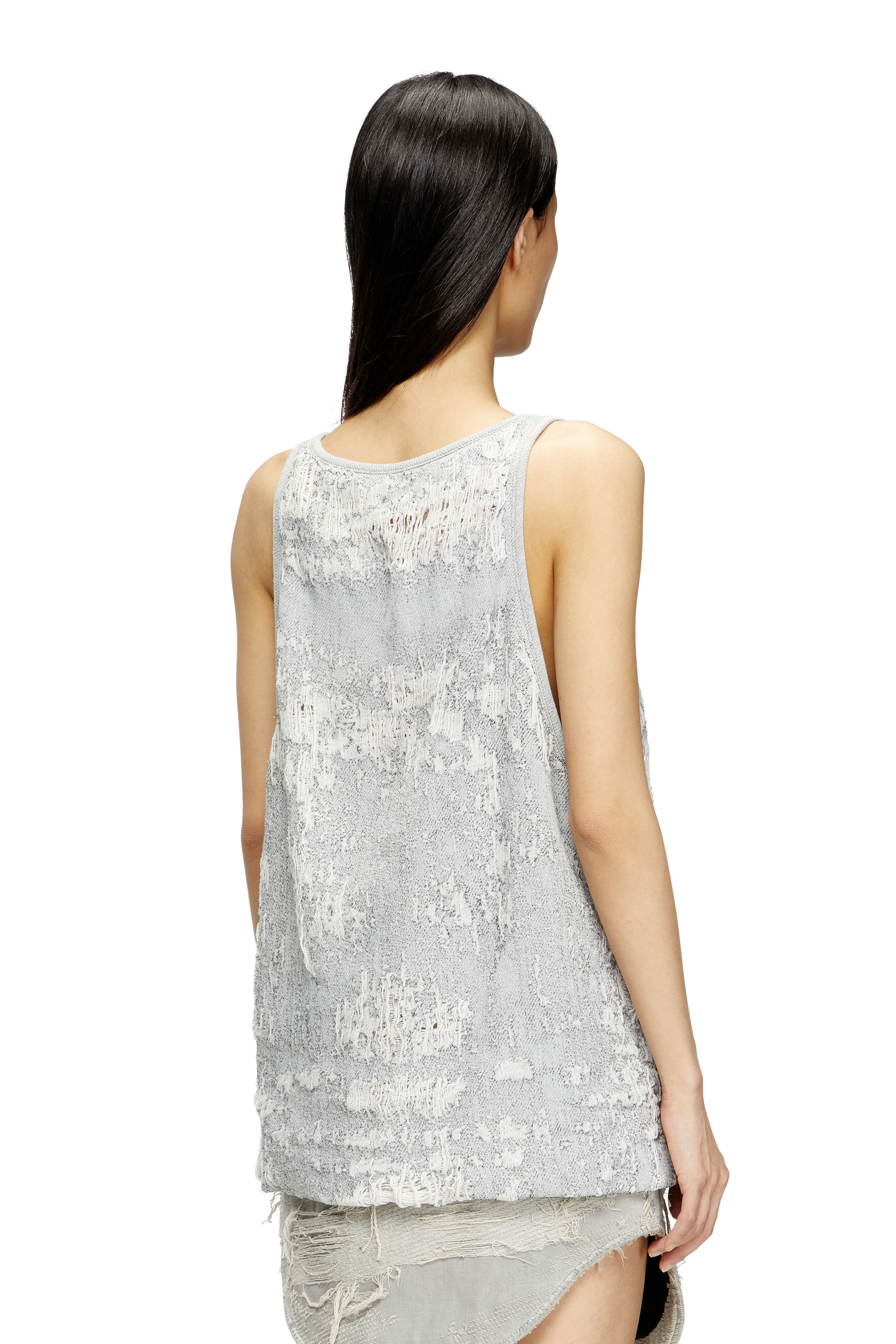 Diesel - DE-DALBY-FSG, Top en denim jacquard ultra-destroyed Femme in Bleu - 4