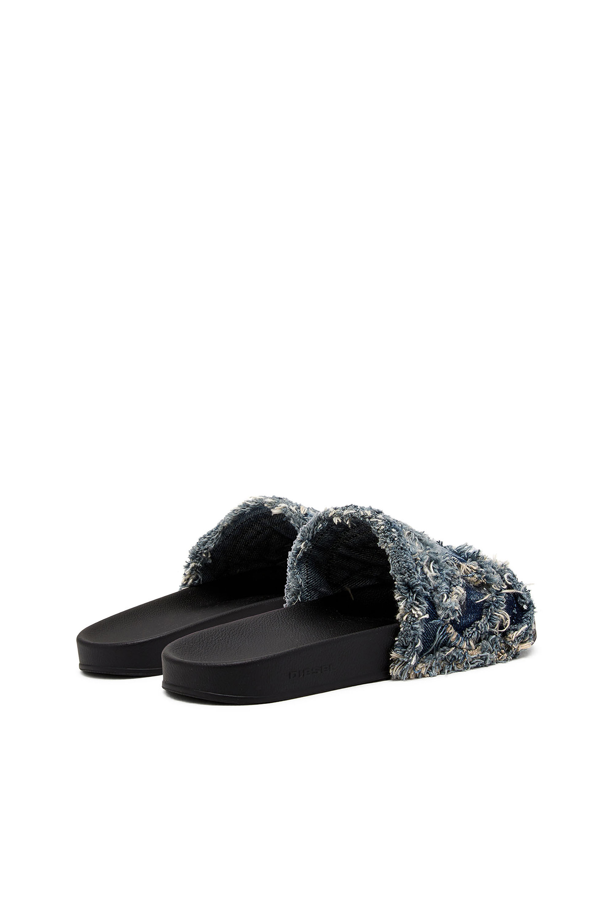 Diesel - SA-SLIDE D DENIM, Damen Sa-Slide D-Slides aus ausgefranstem Denim in Blau - 3