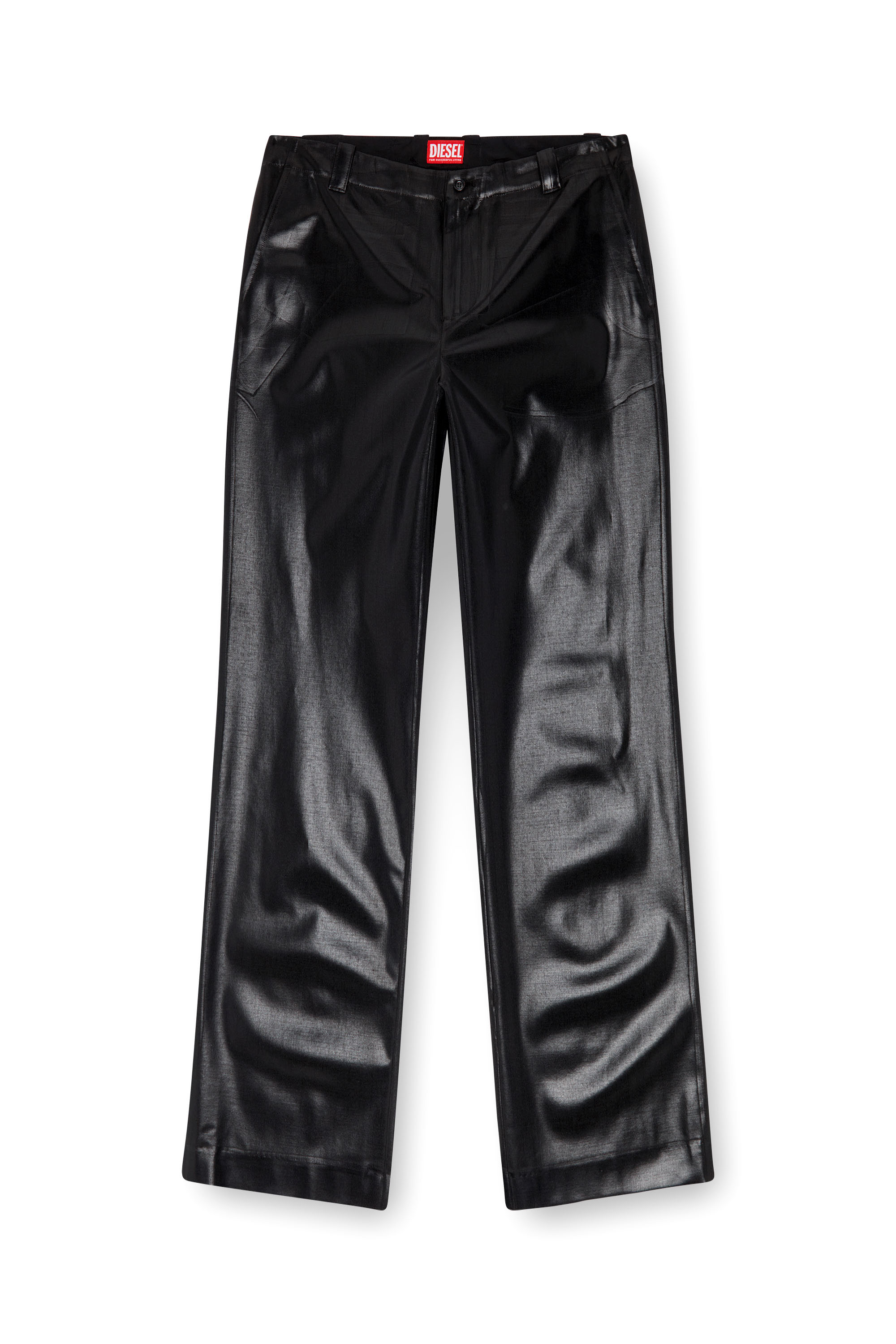 Diesel - P-STANLEY, Pantalon à fines rayures avec devant enduit Homme in Noir - 3