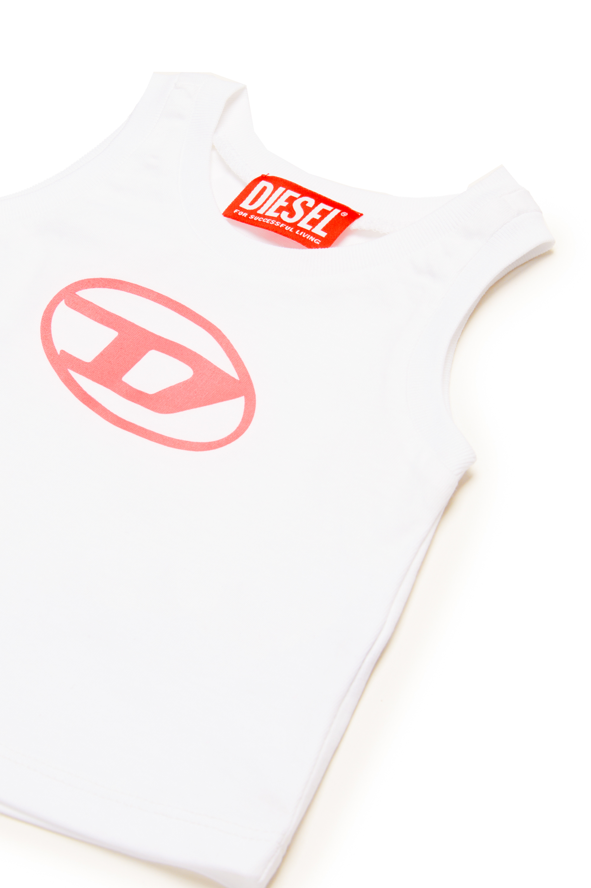Diesel - MTARBIB, Top sans manches avec logo Oval D Femme in Blanc - 3