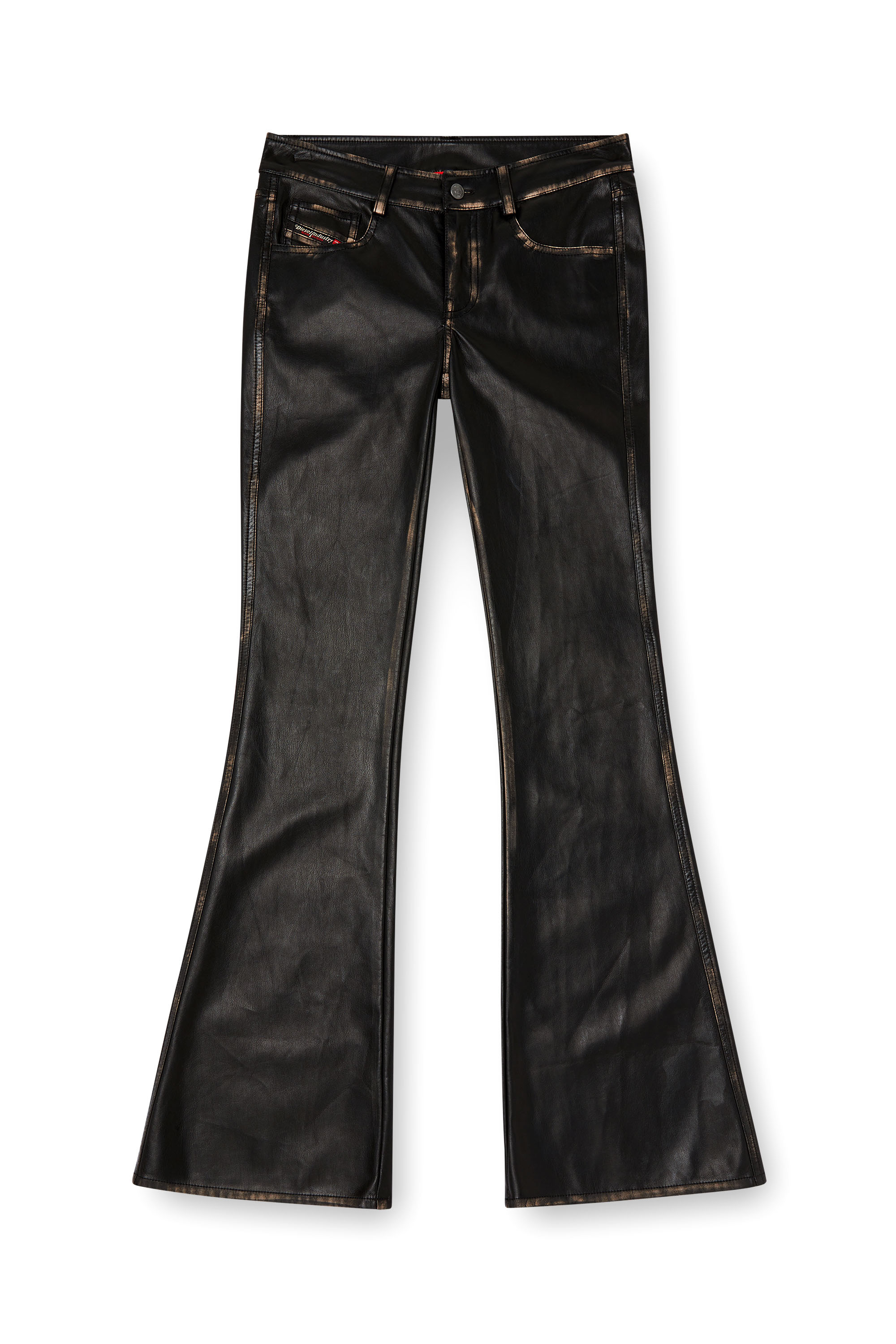Diesel - P-STELLAR-Q1, Pantalon à cinq poches en simili cuir Femme in Noir - 3