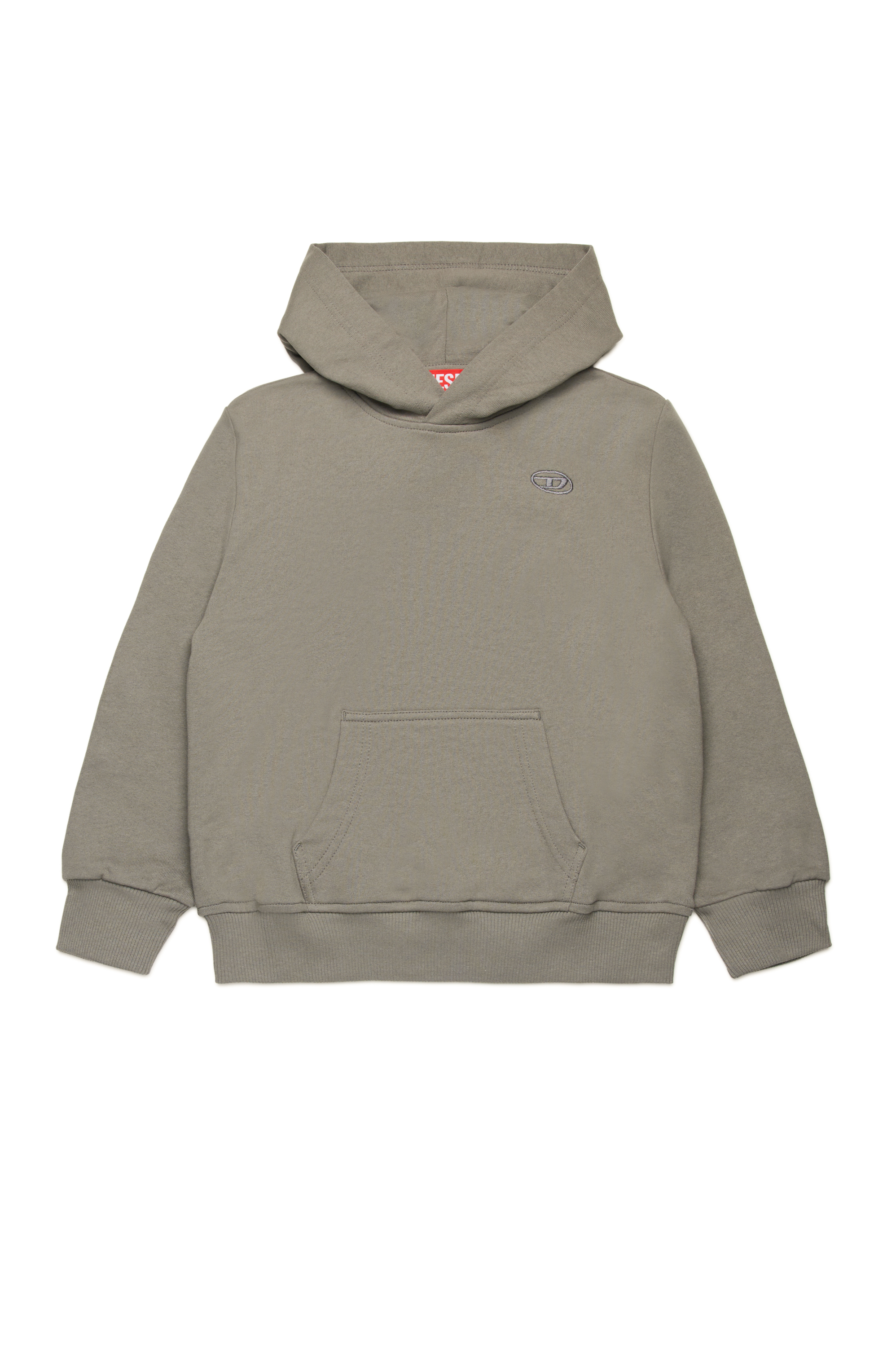 Diesel - SMACSHOODMEGOVALD OVER, Sweat-shirt à capuche avec mega broderie Oval D Homme in Gris - 1