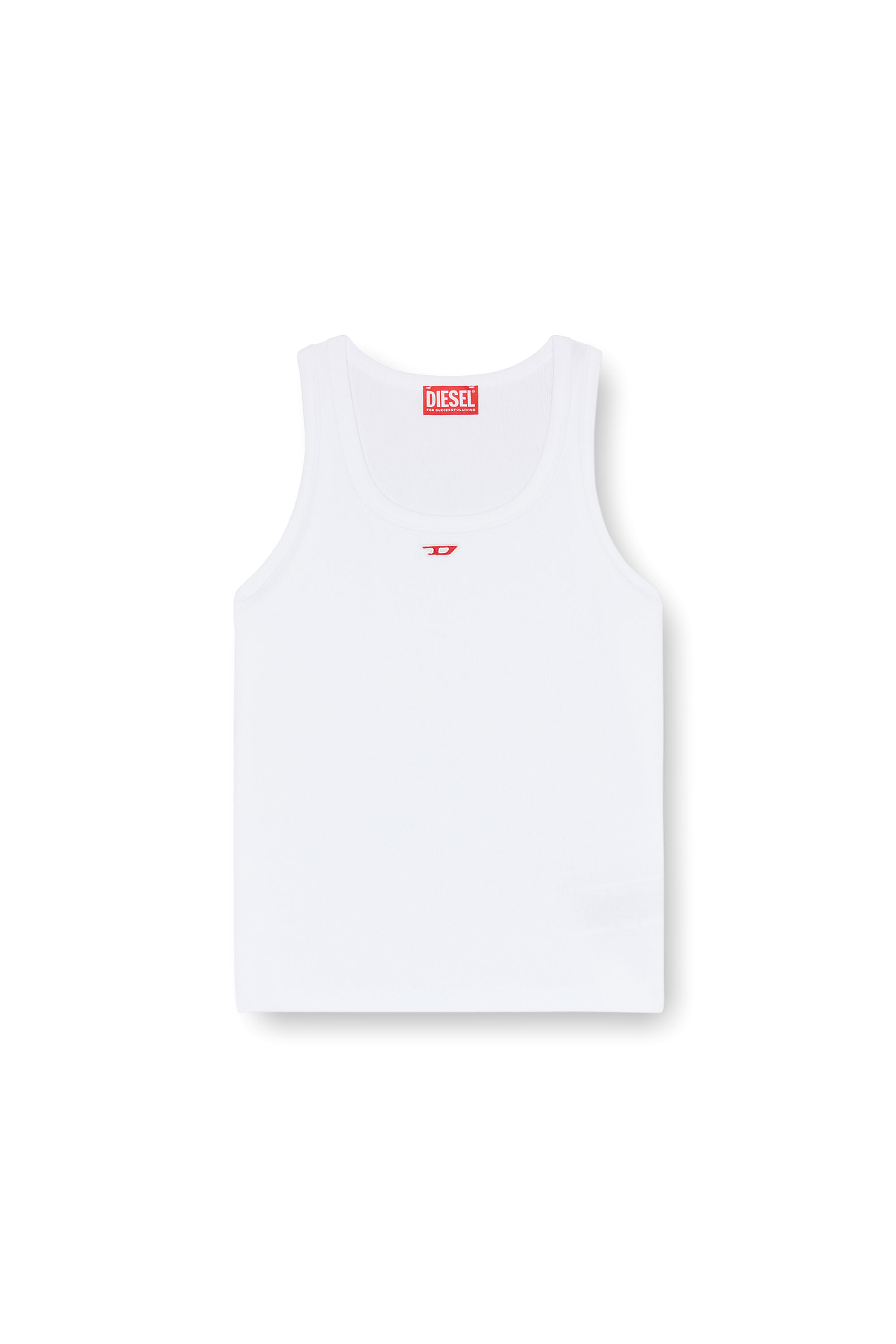 Diesel - T-ANKY-D, Damen Tanktop mit gesticktem D-Logo-Patch in Weiß - 3