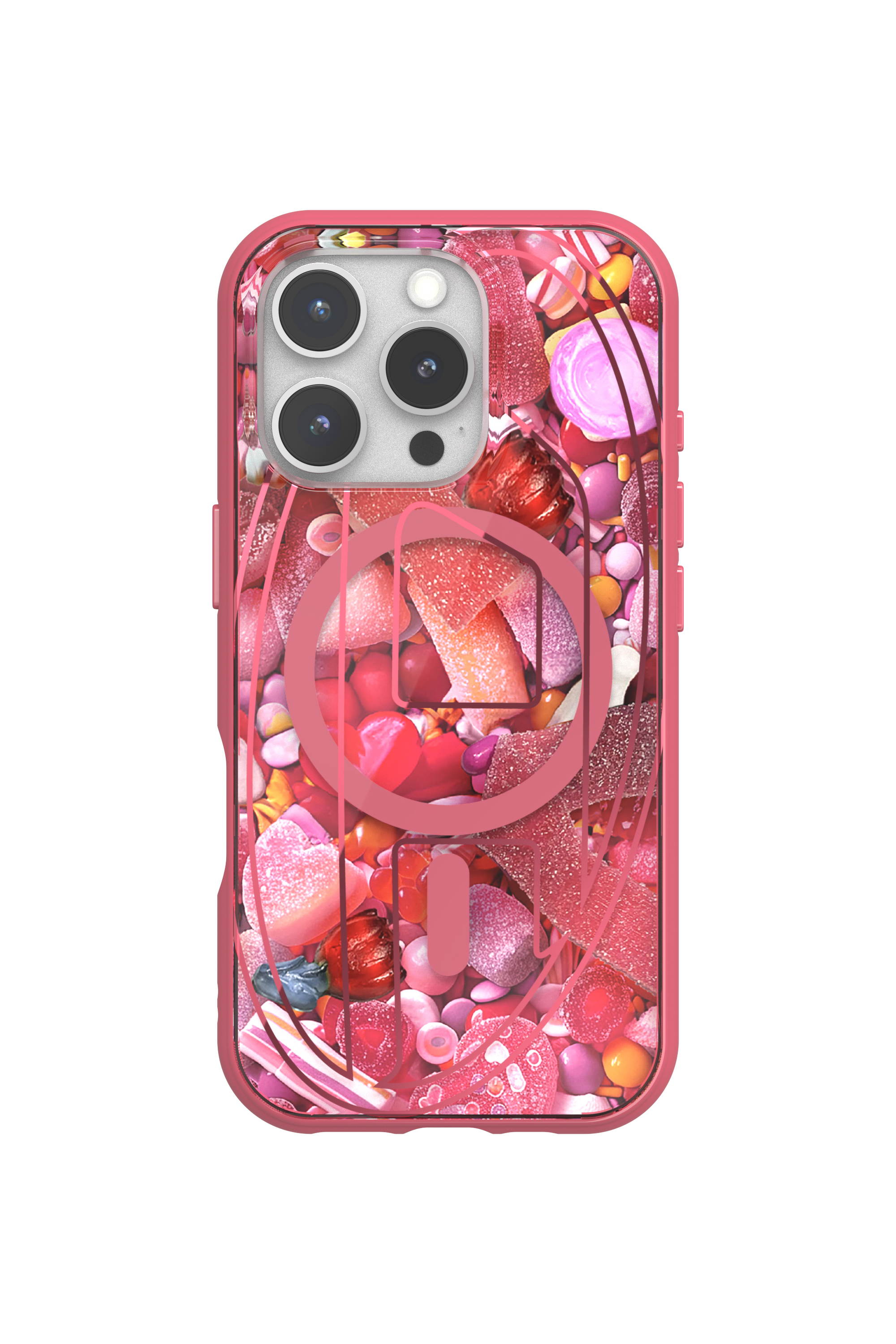 Diesel - 60250 AOP CASE, Unisex Oval D Hülle mit MagSafe iPhone 16 Pro in Rosa - 4