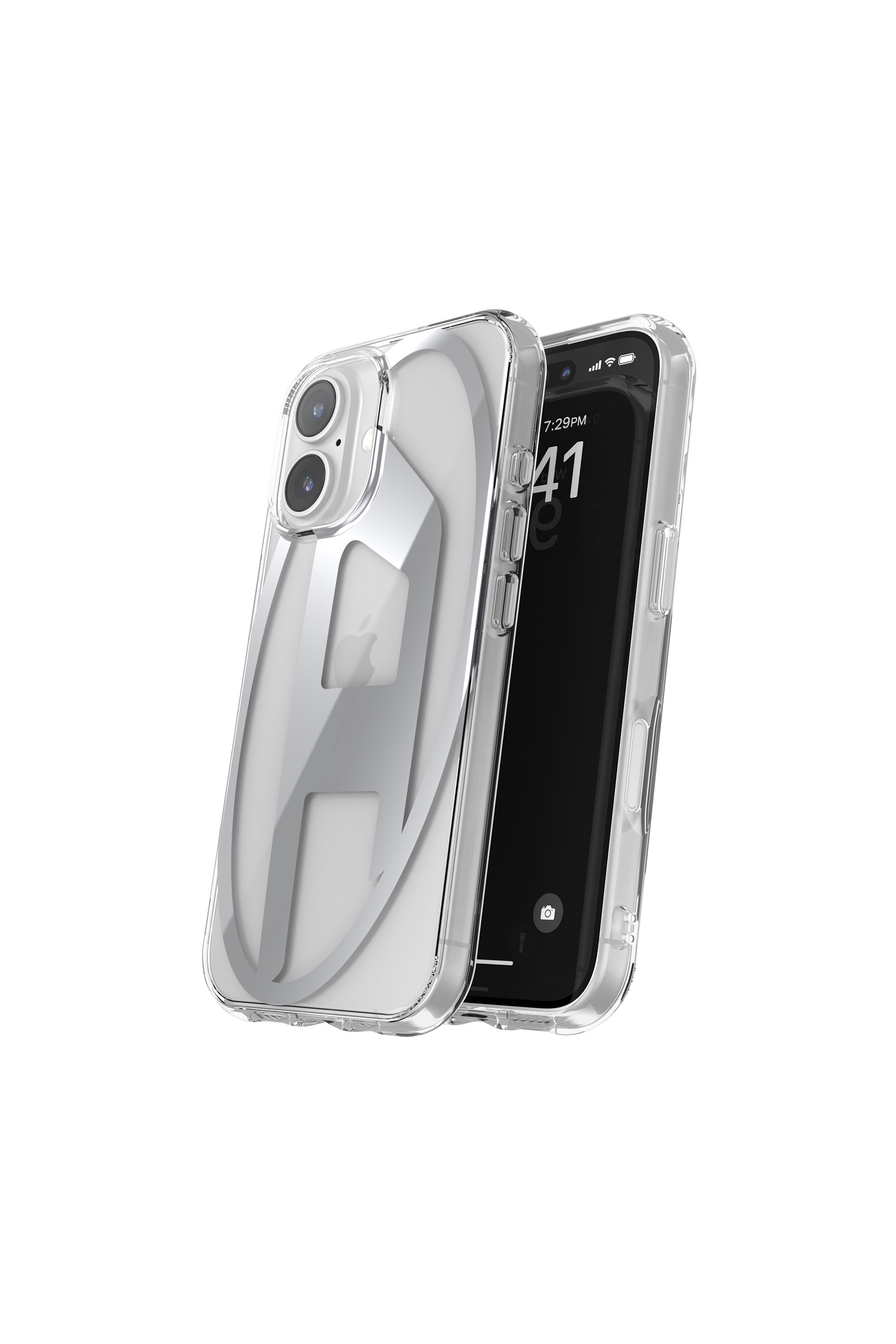 Diesel - 60139 AOP CASE, Unisex Oval D Mirror Case for iP 16 in Silber - 2