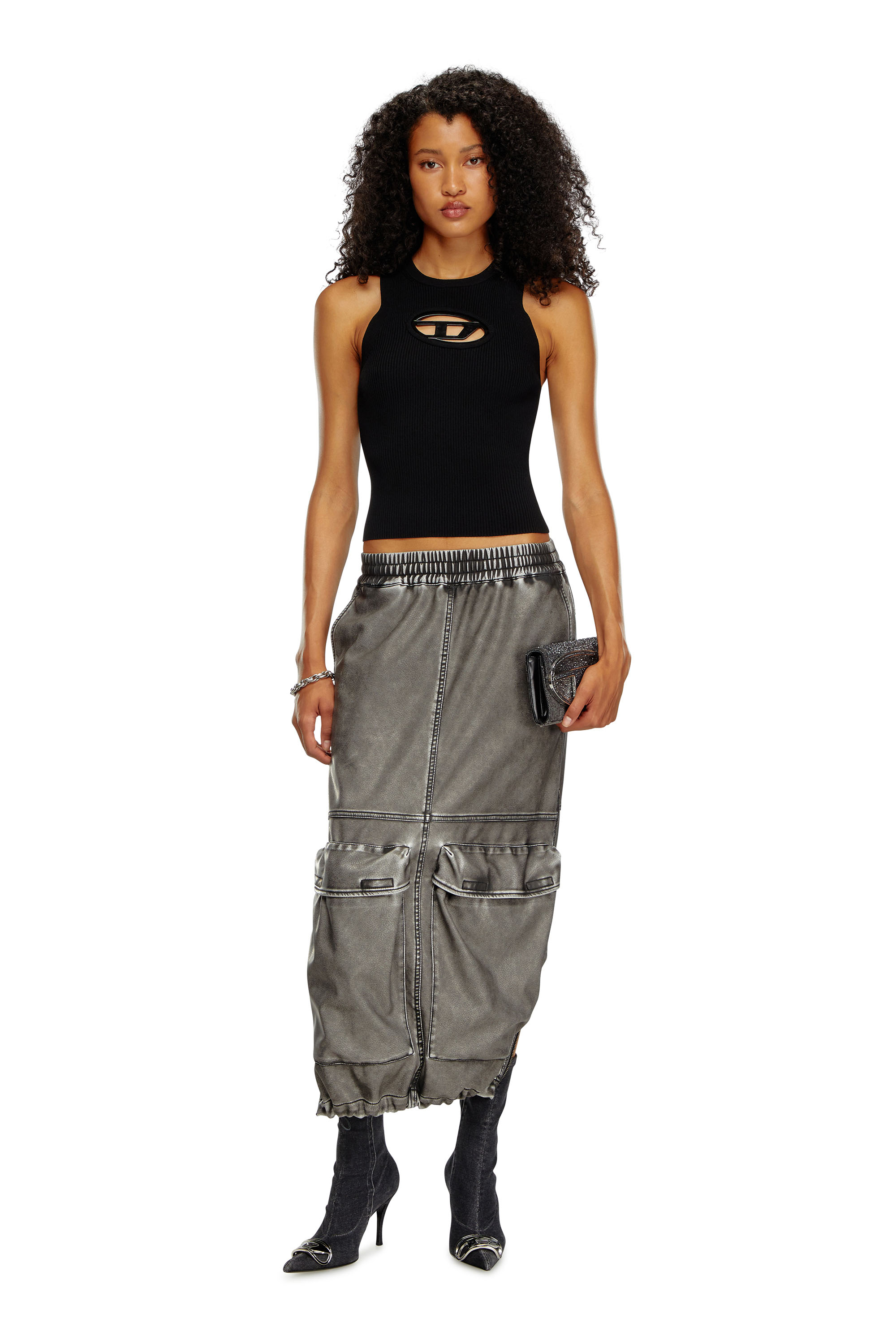 Diesel - D-VENUS KB D, Damen D-Venus-Kniehohe Stiefel aus Stretch-Denim in Schwarz - 2