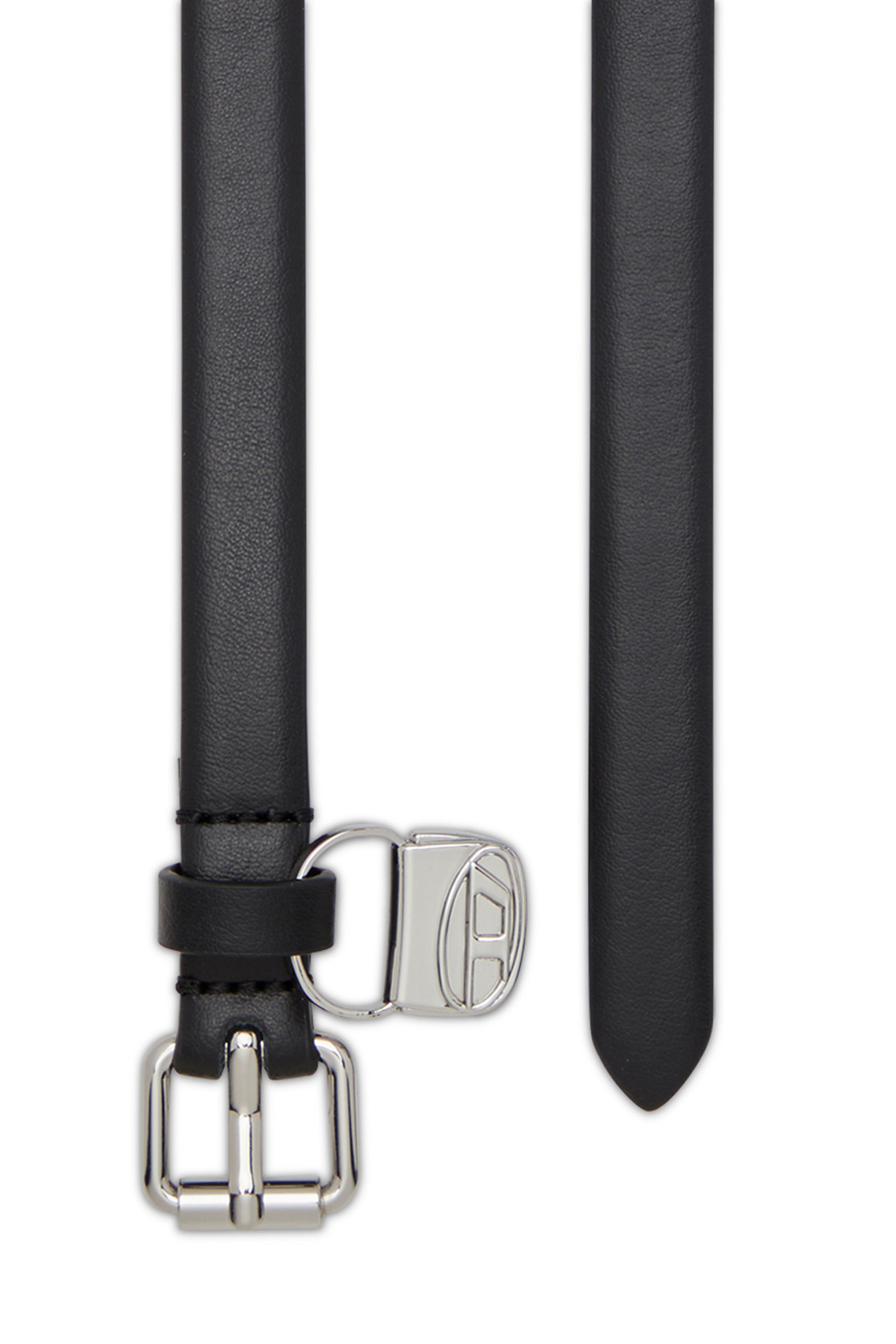 Diesel - B-CHARM HIP, Damen Schmaler Gürtel aus Leder mit 1DR Bag-Charm in Schwarz - 2