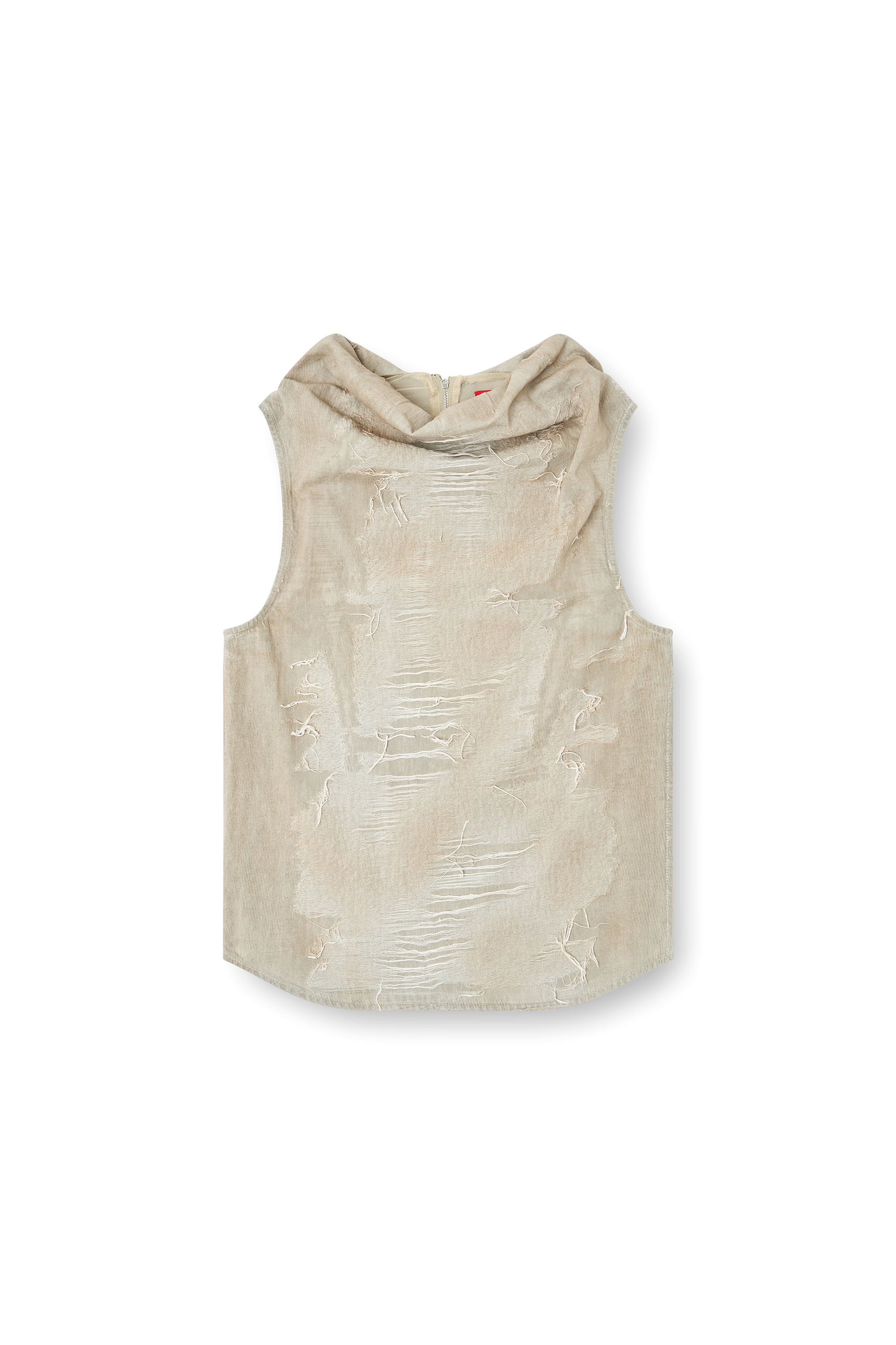 Diesel - D-TASTON-FSG, T-shirt moulant en denim jacquard avec micro-effet vieilli Homme in Gris - 3