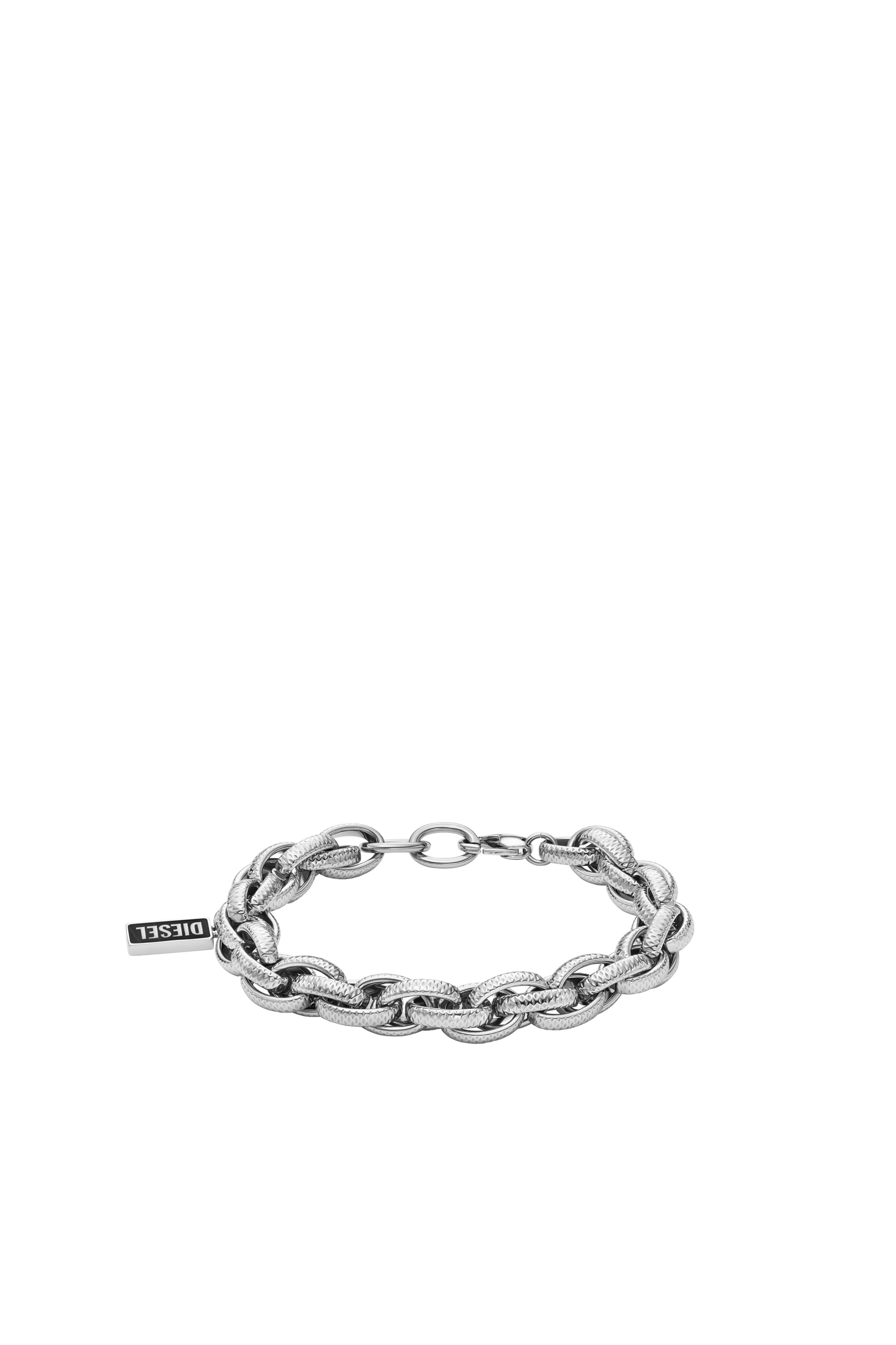 Diesel - DX1514, Unisex Gliederarmband mit schwarzem Achat in Silber - 1