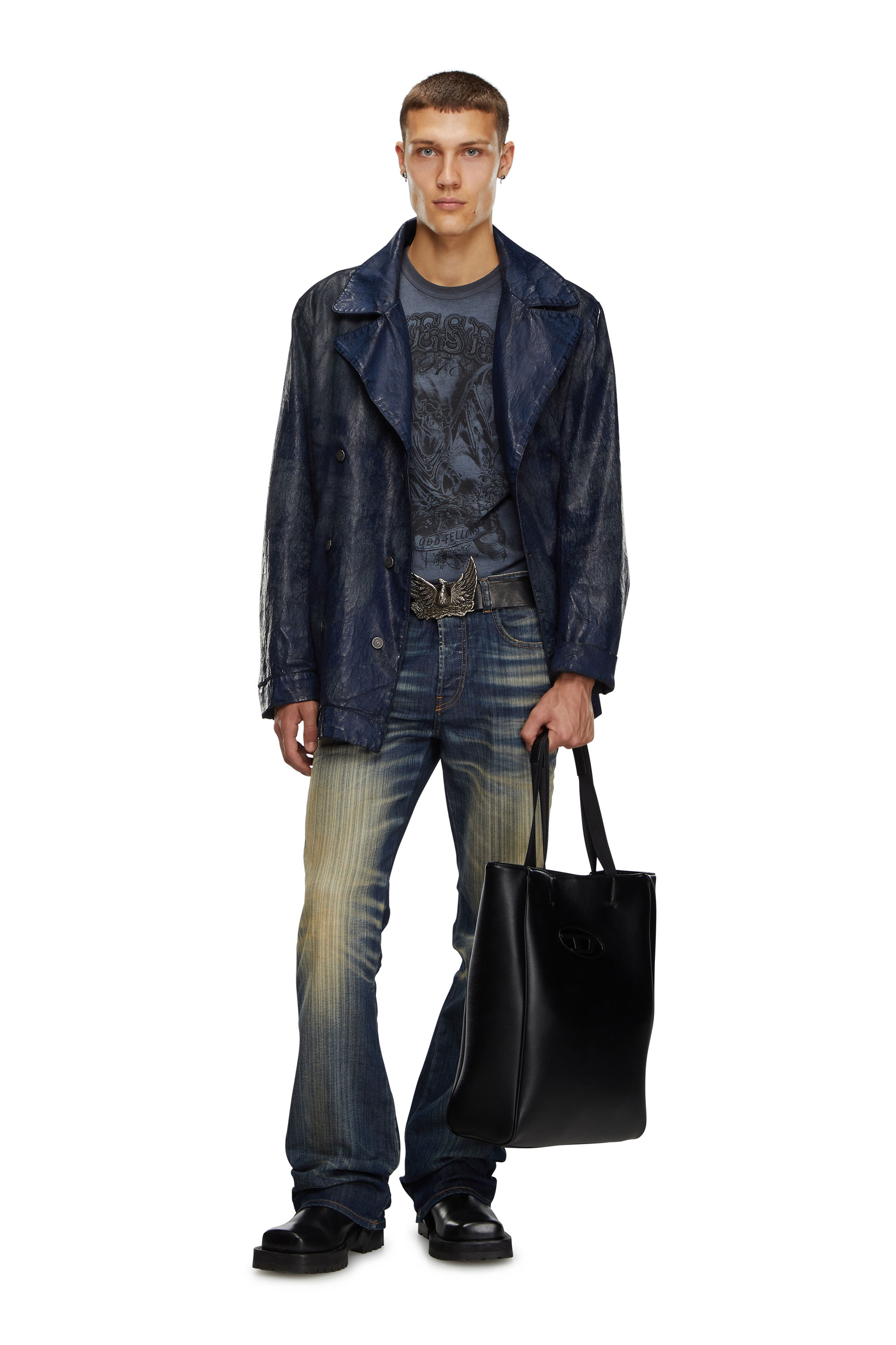 Diesel - HOLI-D SHOPPER NS, Unisex Holi-D-Tote-Tasche aus gebondetem, technisch veredeltem Material in Schwarz - 2