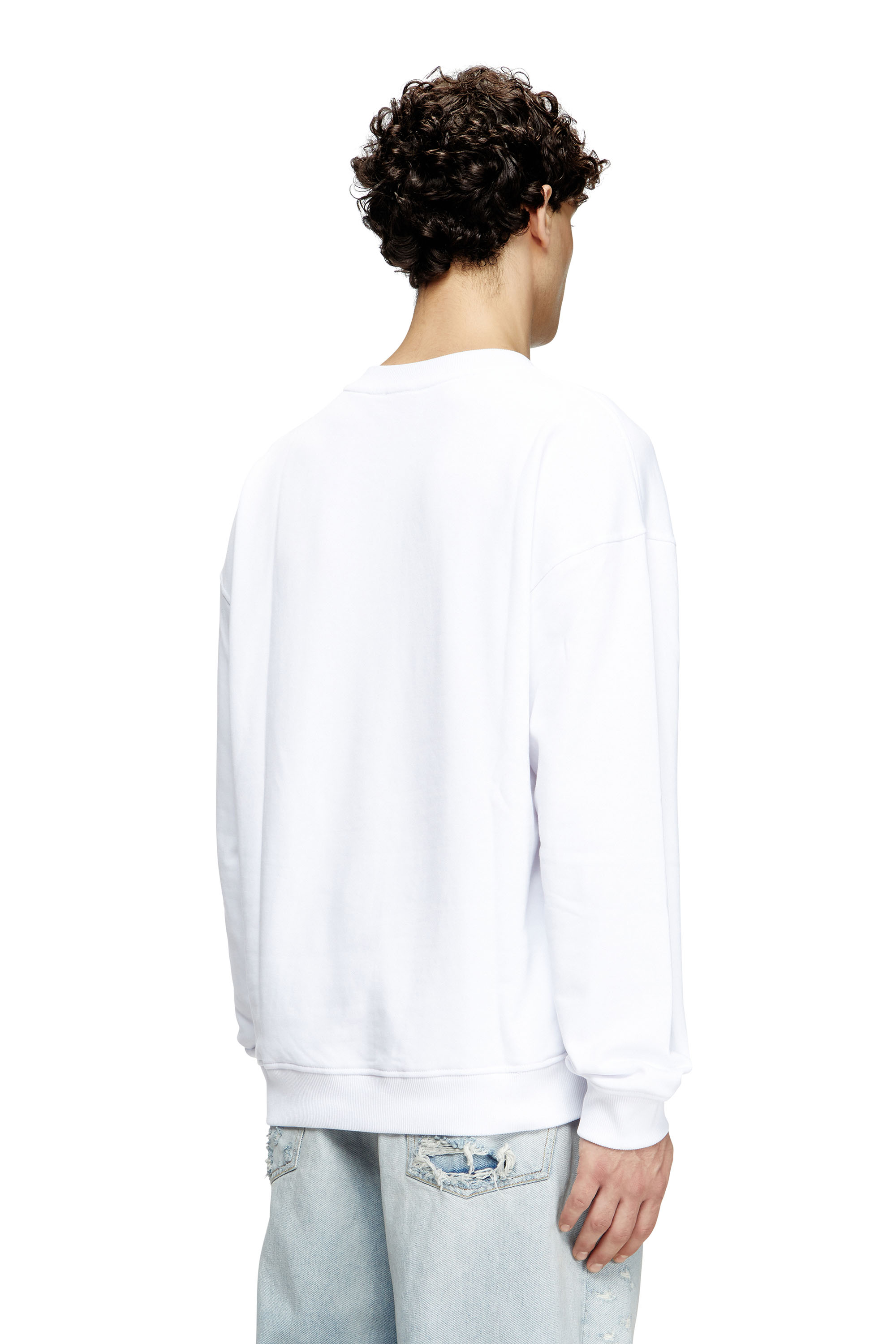 Diesel - S-BOXT-OD, Sweat-shirt avec cut-out Oval D Homme in Blanc - 4