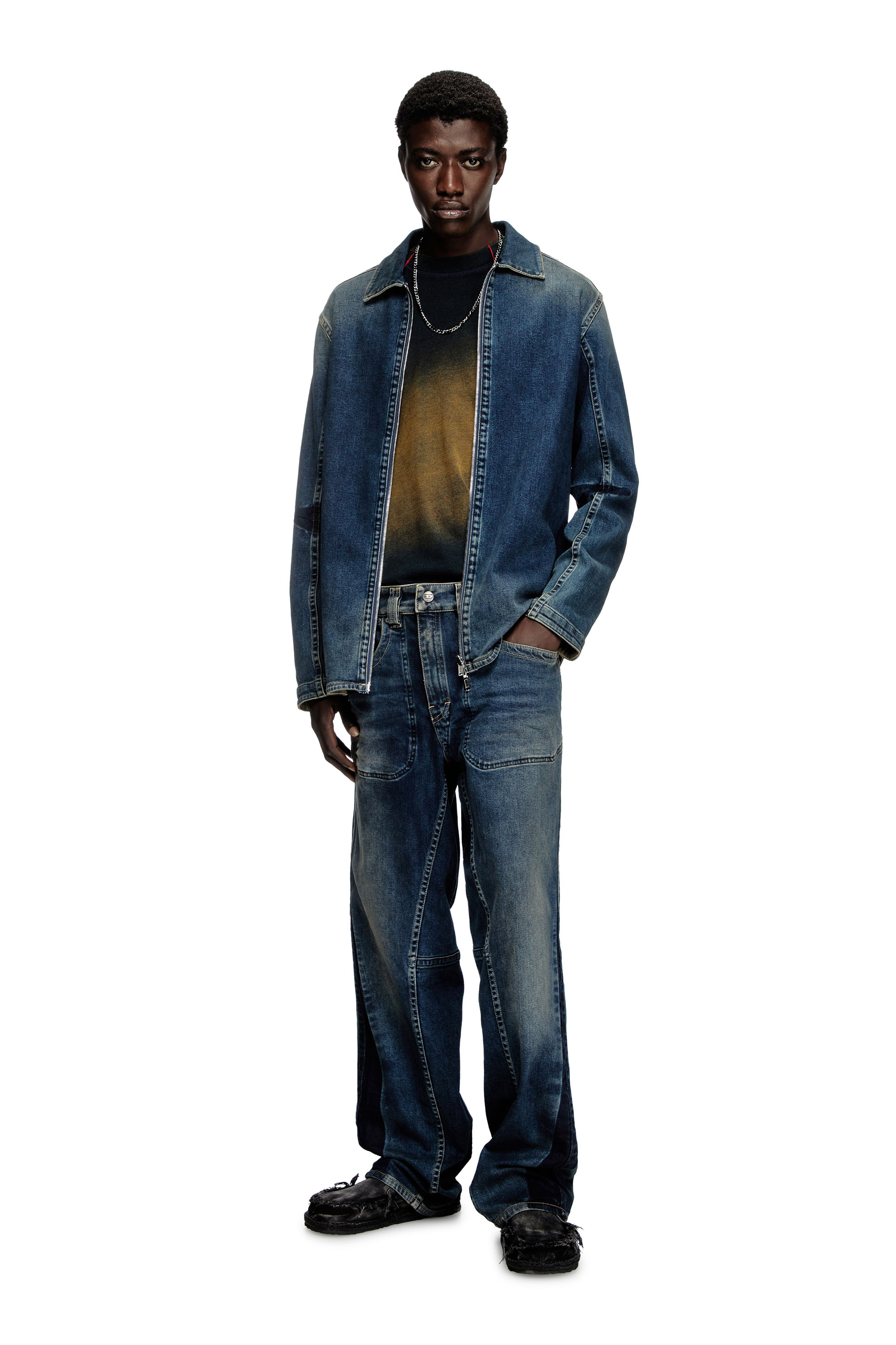 Diesel - Relaxed Jeans 2001 D-Macro 09J06 Homme, Bleu moyen - Image 2