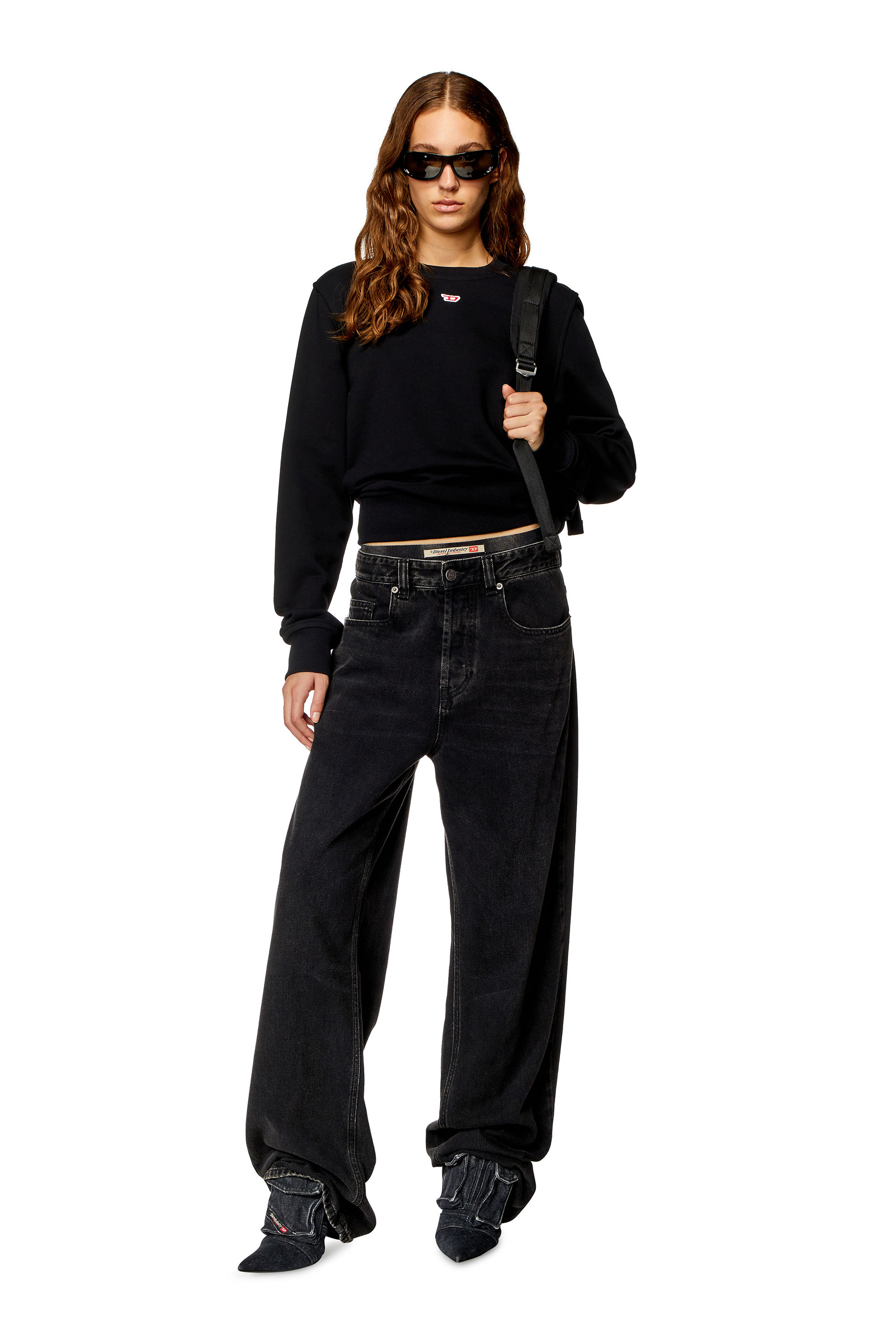 Diesel - S-GINN-D, Damen Sweatshirt mit D-Logo in Schwarz - 2
