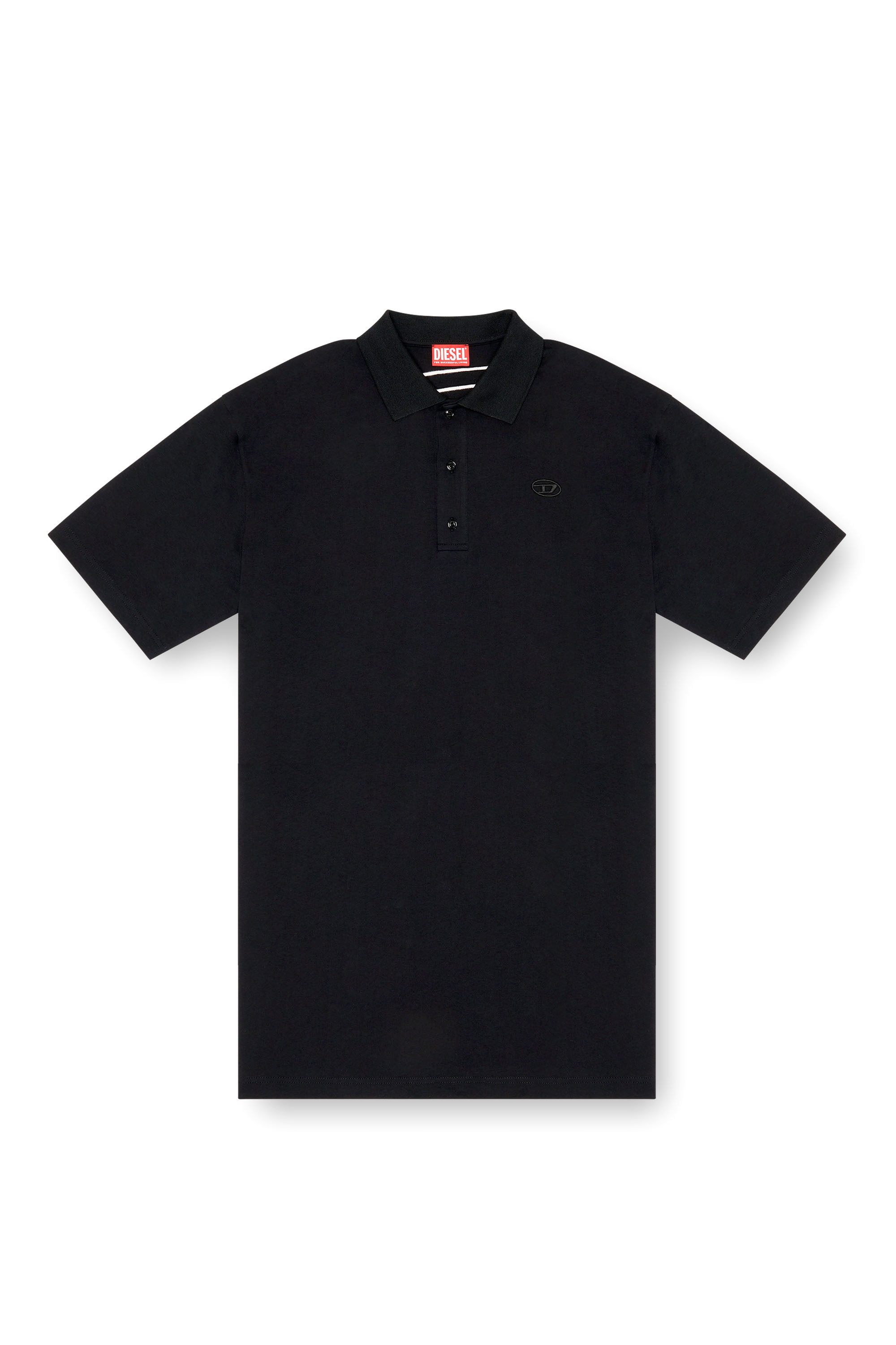 Diesel - T-VORT-MEGOVAL-D, Polo avec maxi oval D brodé Homme in Noir - 3