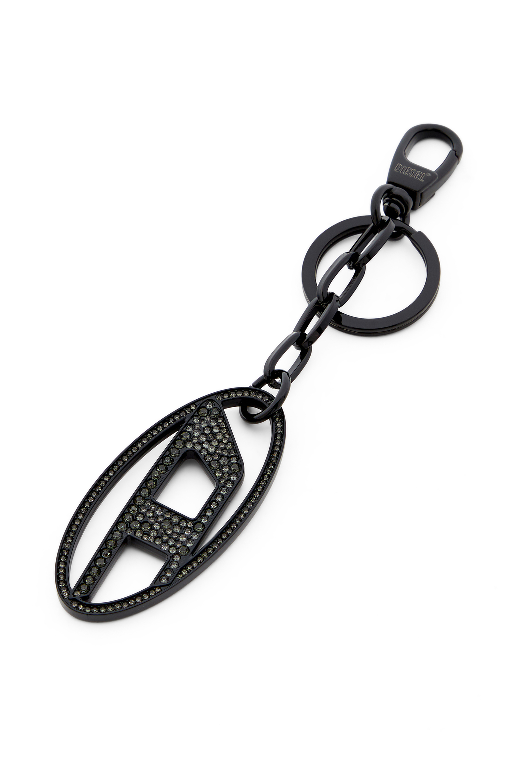 Diesel - HOLY-C, Damen Oval D-Schlüsselanhänger aus Metall mit Strass in Schwarz - 2