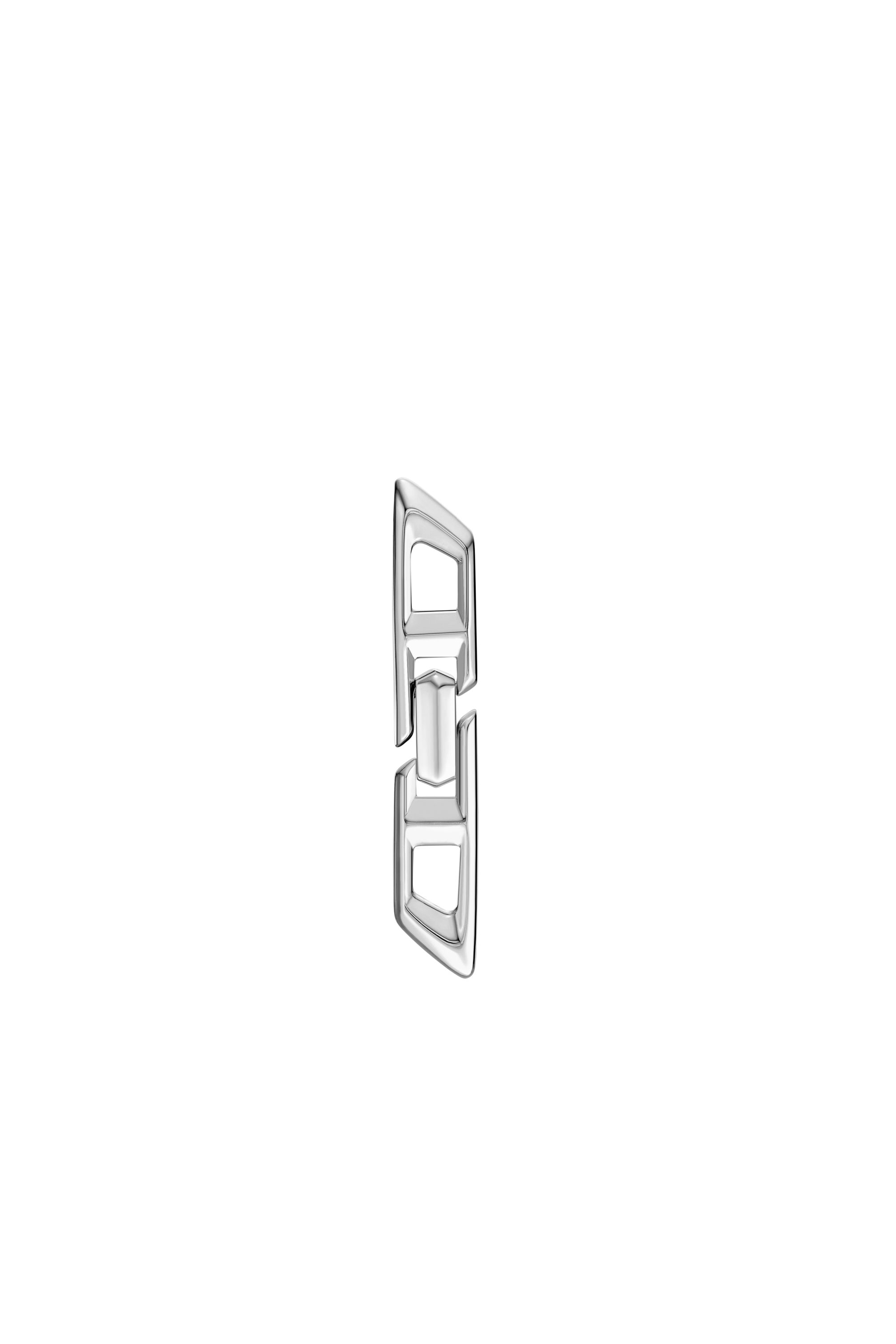 Diesel - DL1348040 STERLING SILVER JEWEL, Boucle d'oreille pendante en argent sterling avec logo D Mixte in Gris argenté - 2