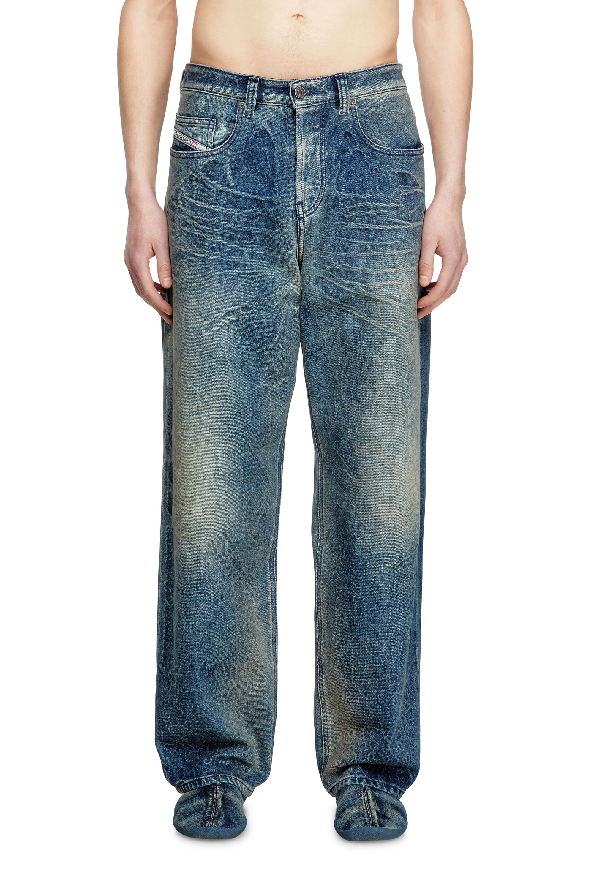 Diesel - Relaxed Jeans 2001 D-Macro 007BG Homme, Bleu Foncé - Image 1