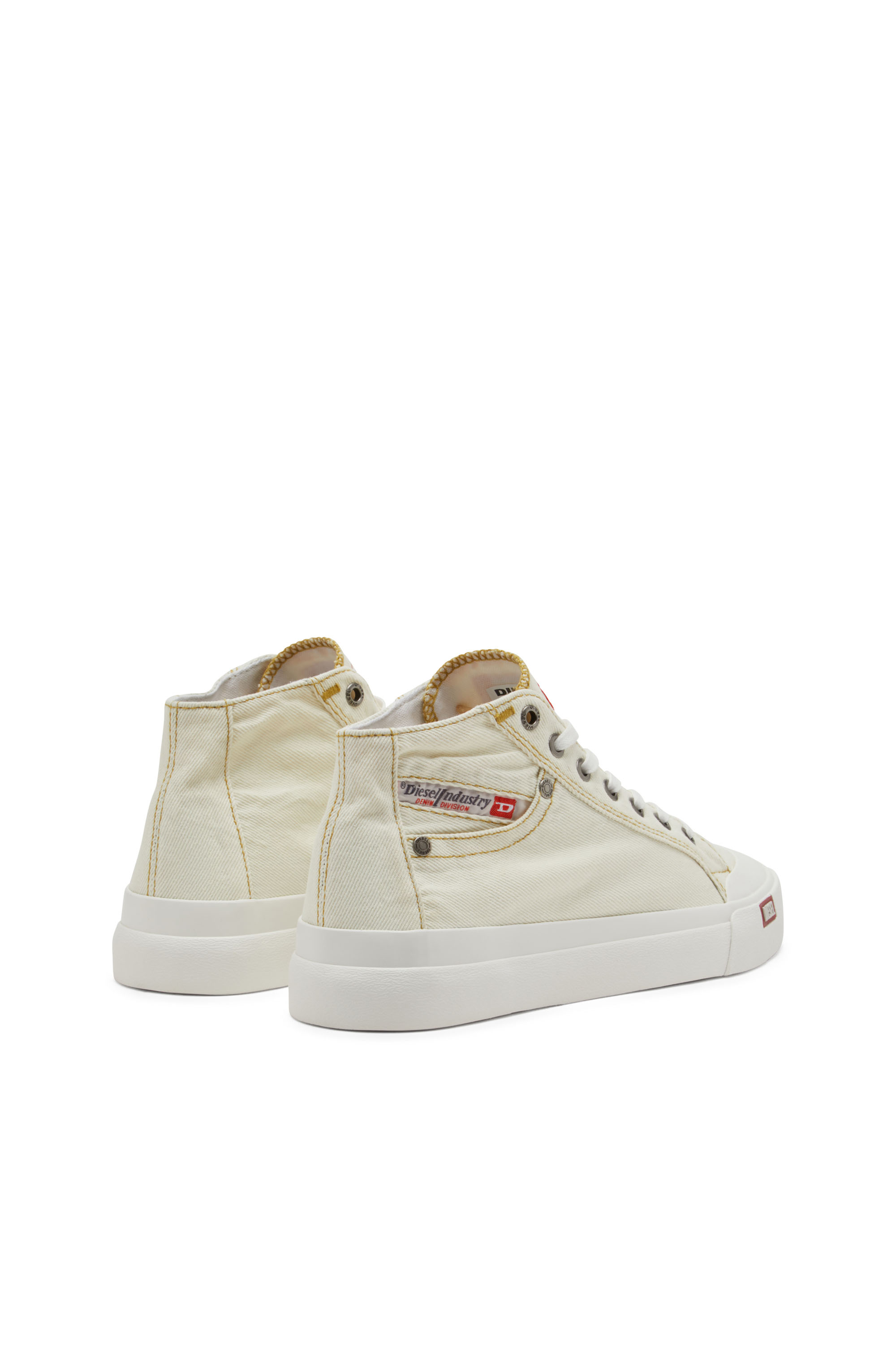 Diesel - S-ATHOS NMD W, S-Athos-Sneakers montantes en denim avec détail de poche Femme in Blanc - 3
