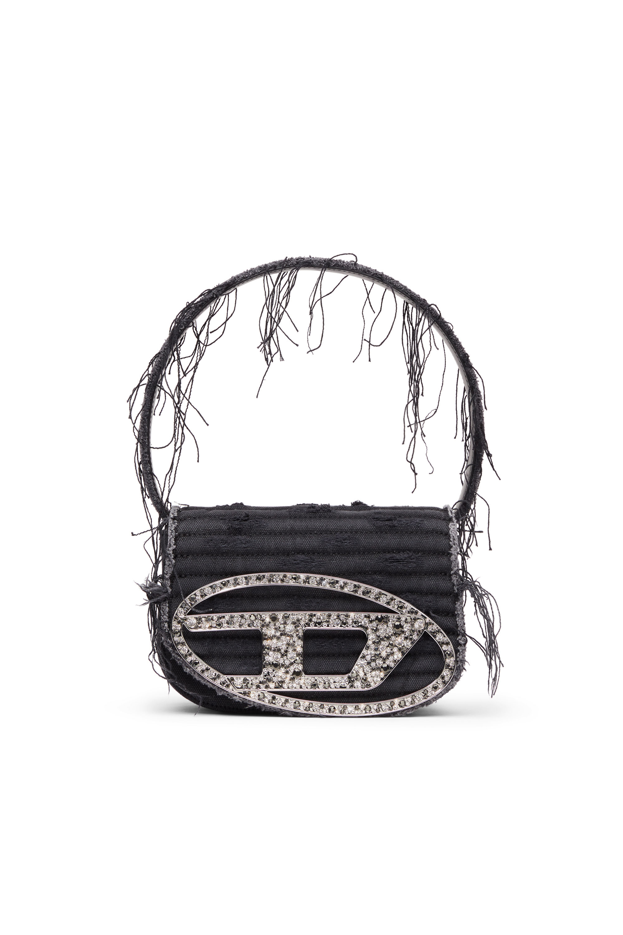 Diesel - 1DR, 1DR-Iconica borsa a spalla in tela e pelle Donna in Nero - 1
