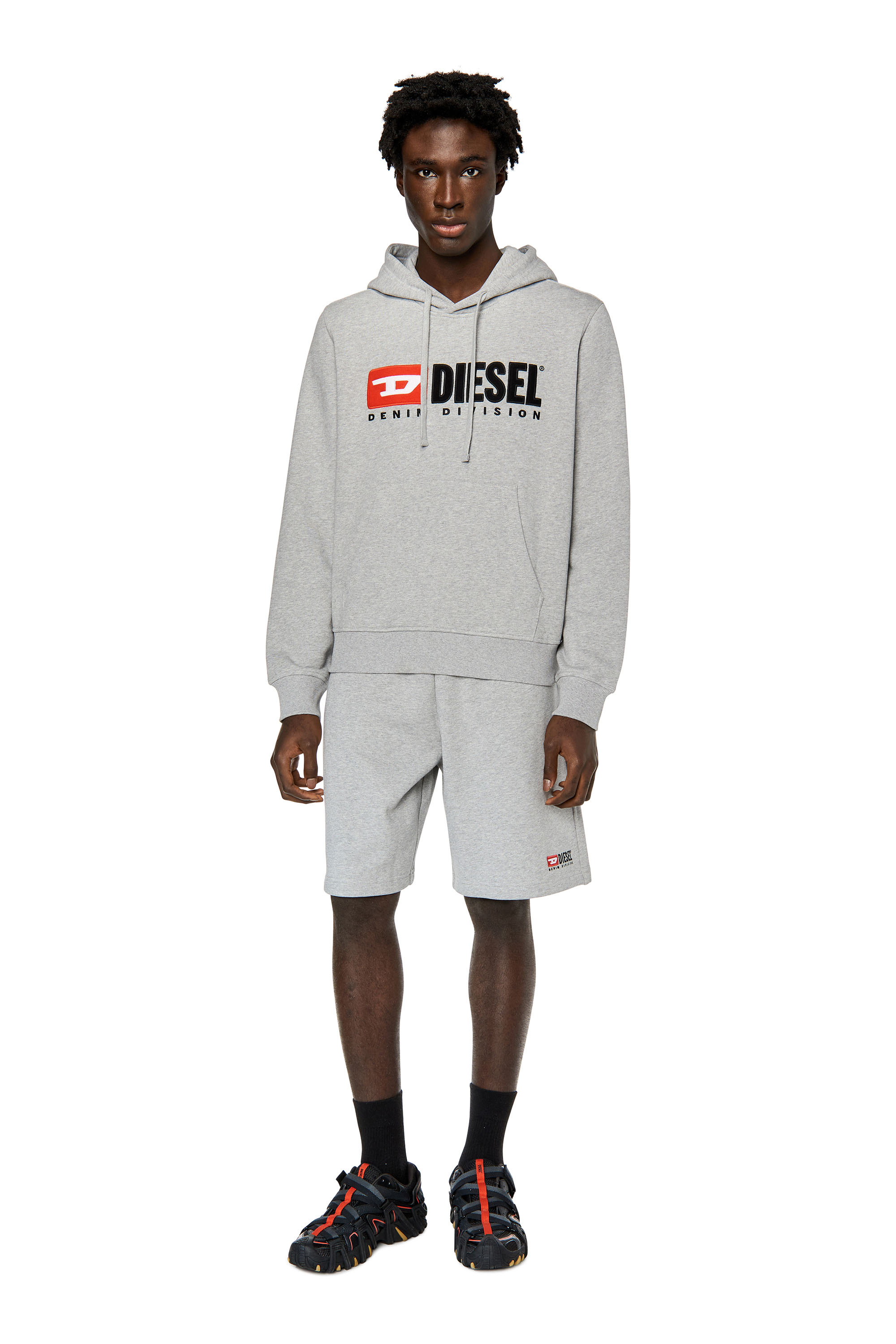 Diesel - P-CROWN-DIV, Short de survêtement avec logo brodé Homme in Gris - 2