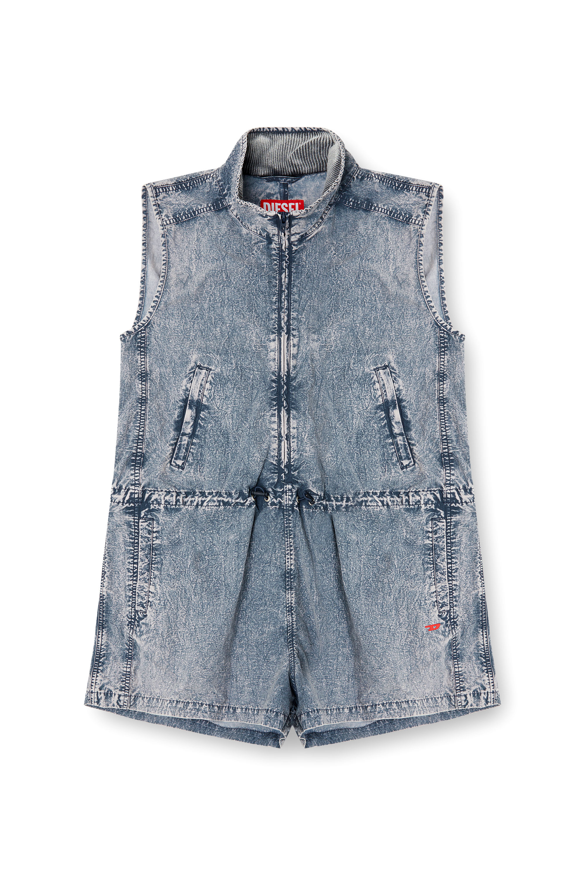 Diesel - J-ANNET, Damen Playsuit aus behandeltem Nylon in Hellblau - 3
