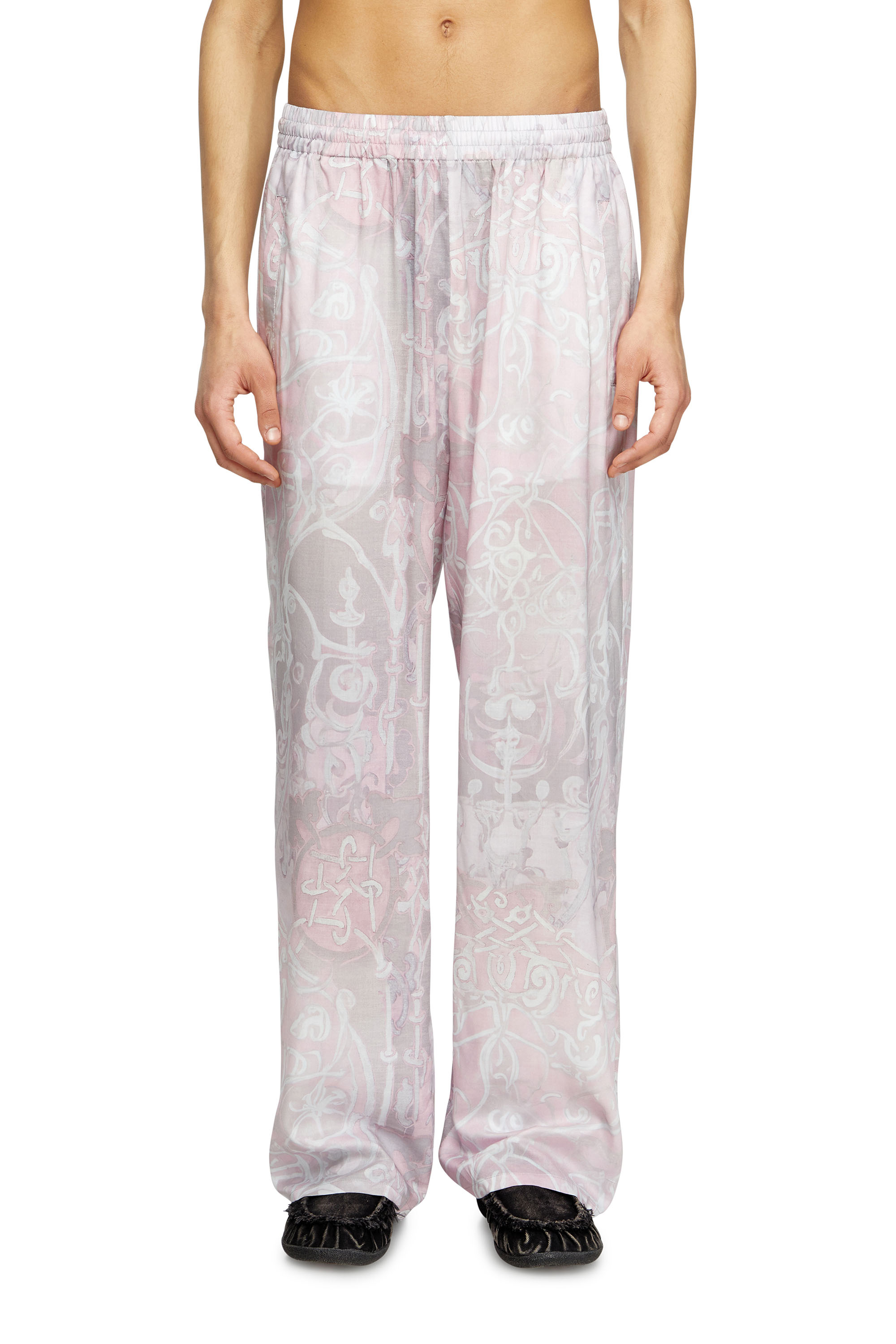 Diesel - P-THECK-A-AJFW, Pantalon de survêtement avec imprimé médiéval Mixte in Rose - 2