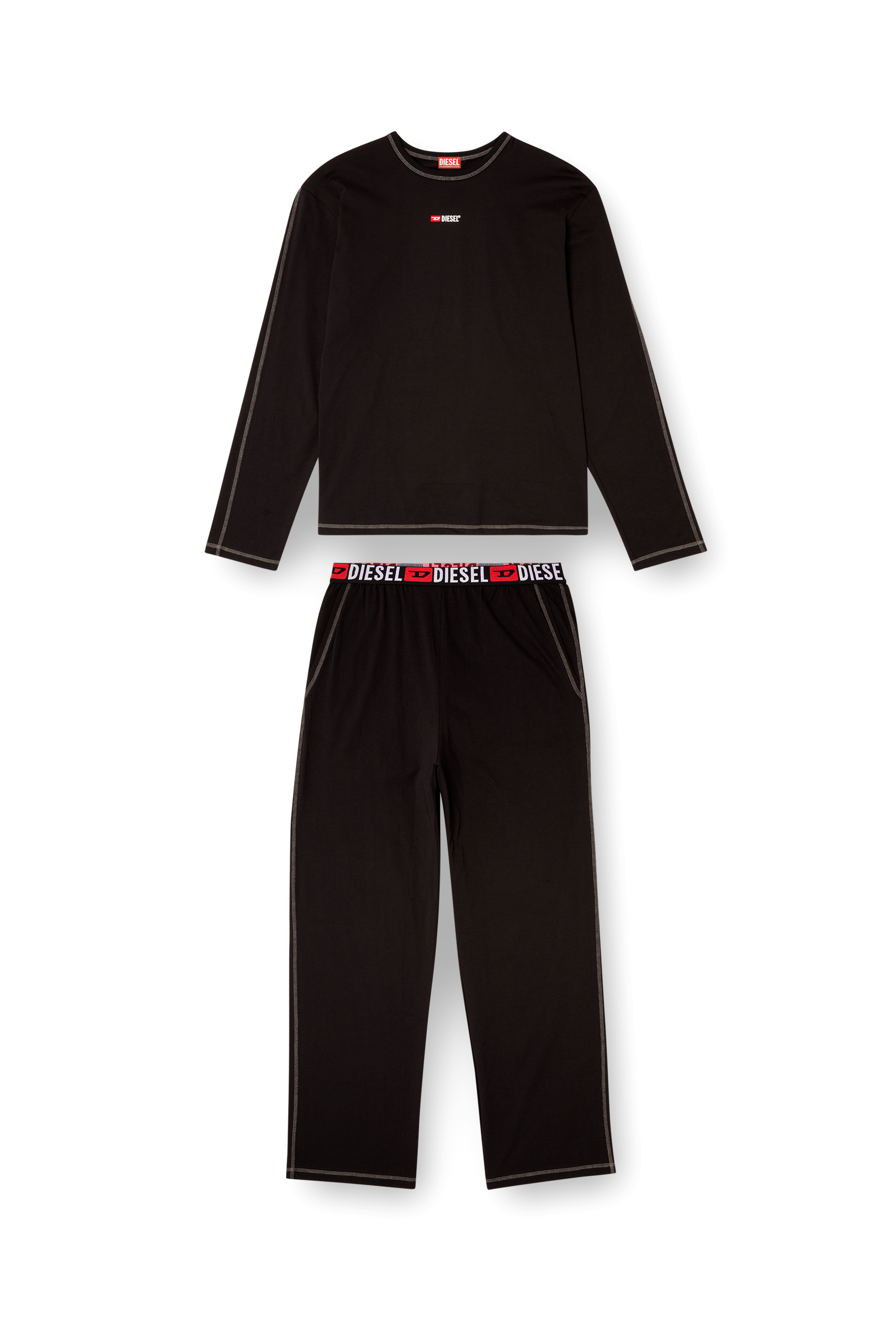 Diesel - SET-NOLAN-D-CORE, Pigiama in jersey di cotone Uomo in Nero - 4