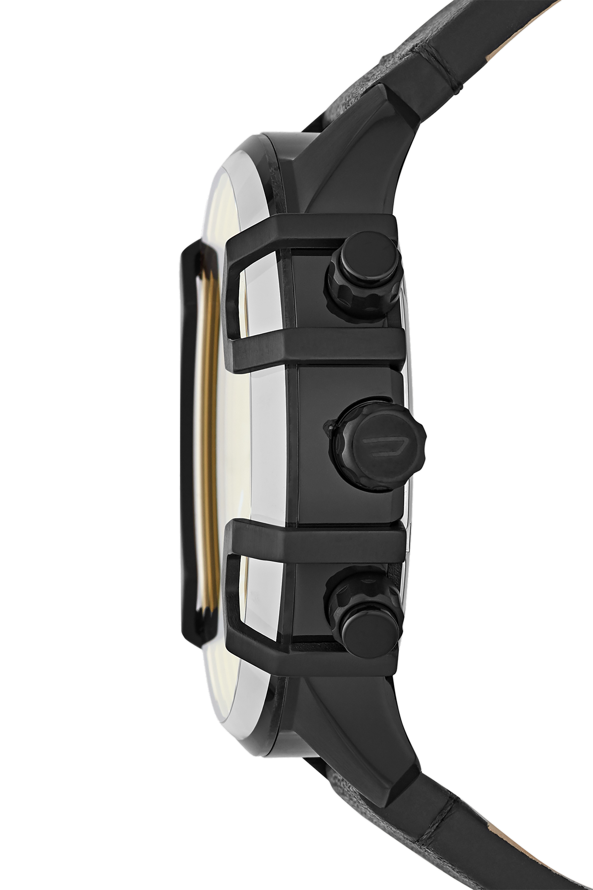 Diesel - DZ4519, Montre chronographe Griffed en cuir noir Homme in Noir - 3