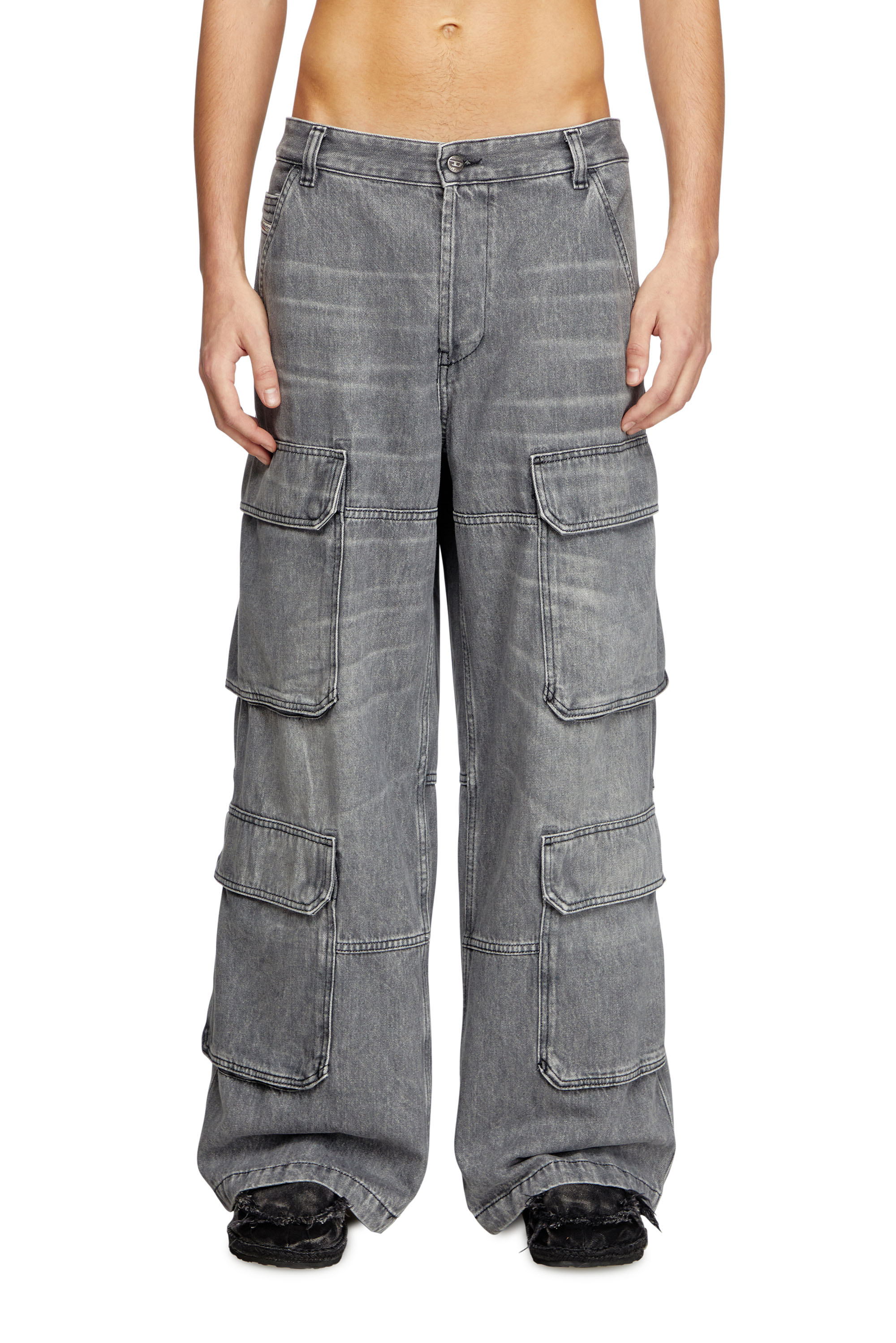 Diesel - Relaxed Jeans D-Touch 0DCBE Homme, Gris Clair - Image 1