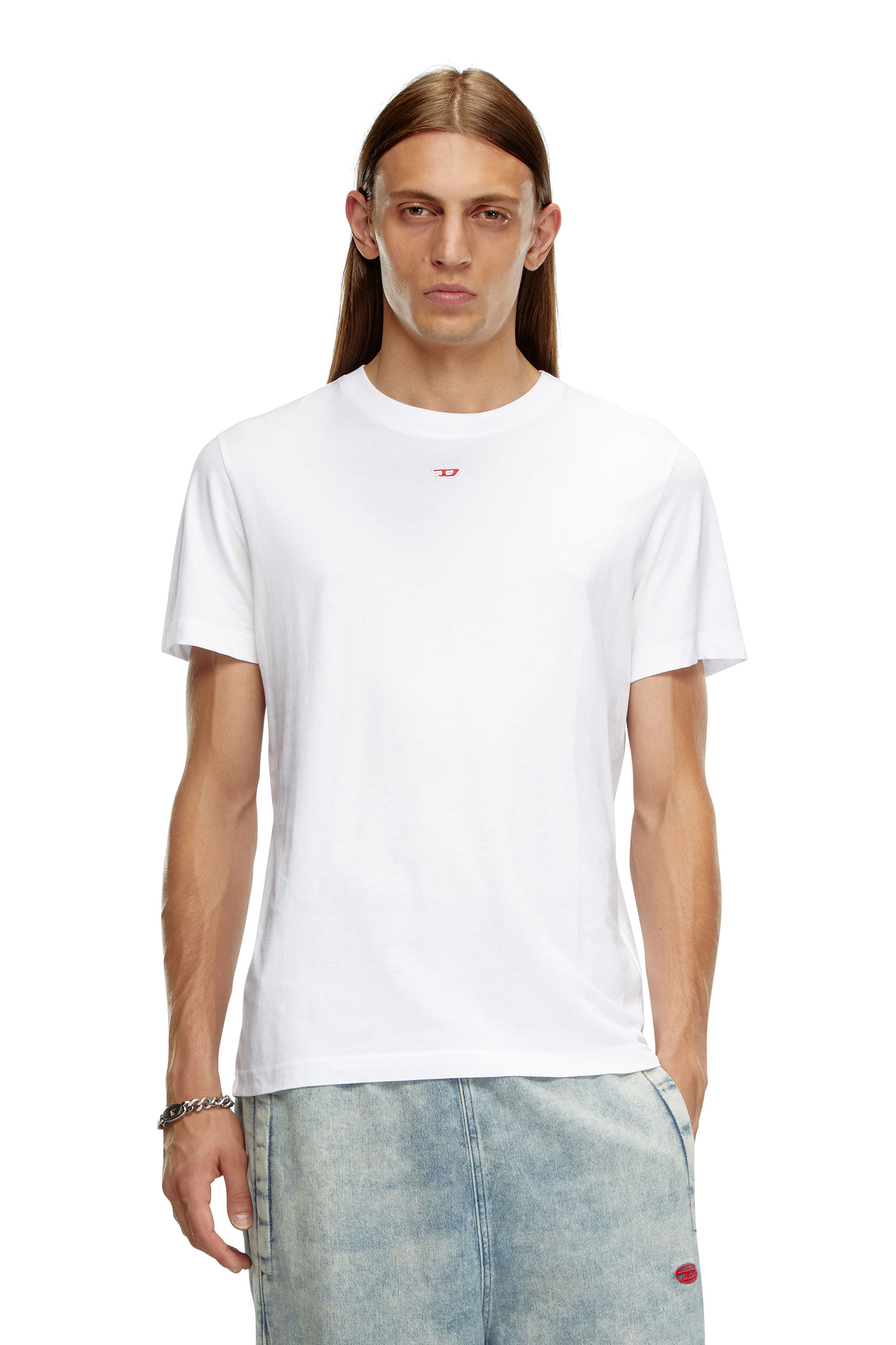 Diesel - T-DIEGOR-D, T-shirt avec empiècement D Homme in Blanc - 1