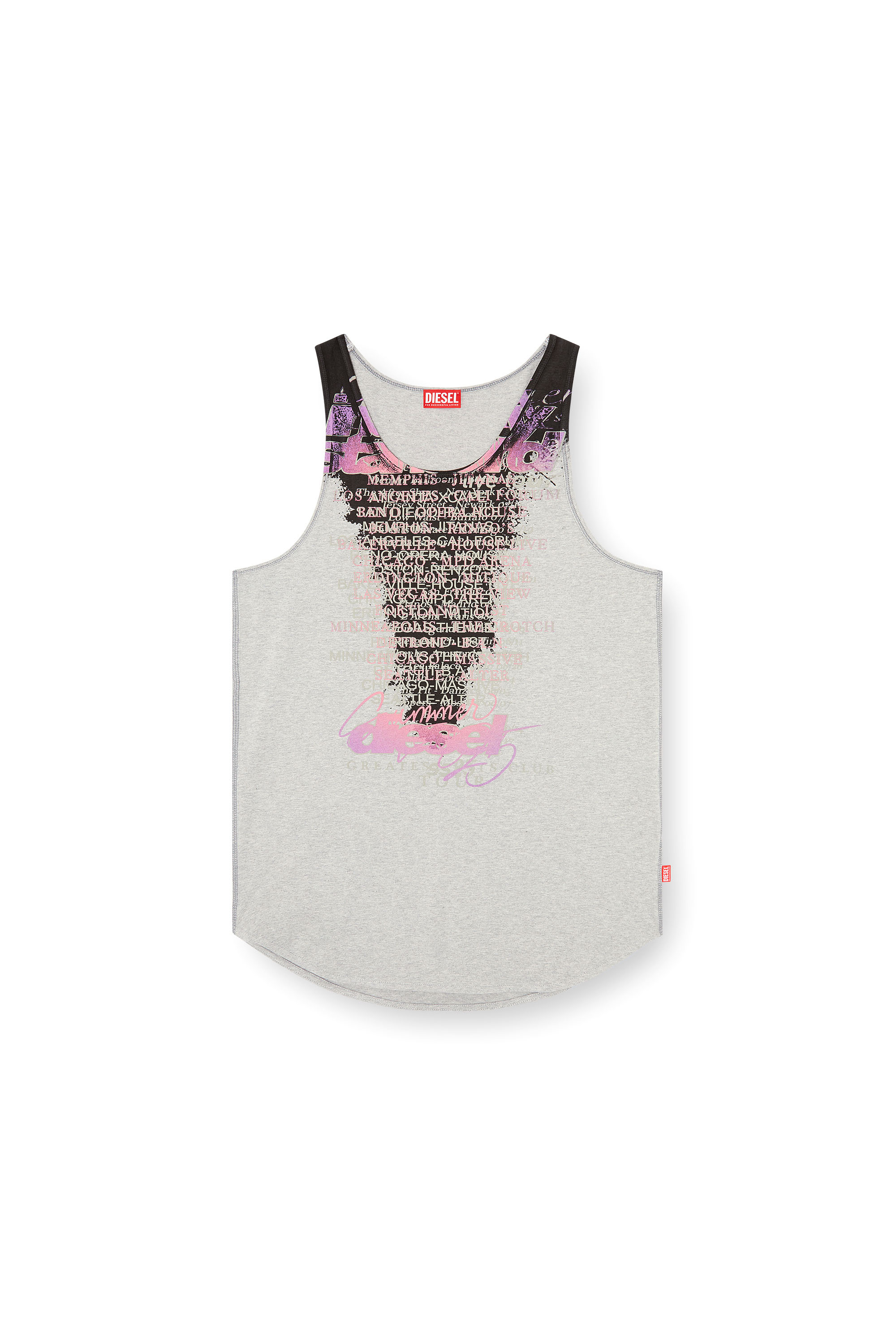 Diesel - T-SHAN, Débardeur avec imprimé paroles Mixte in Gris - 3
