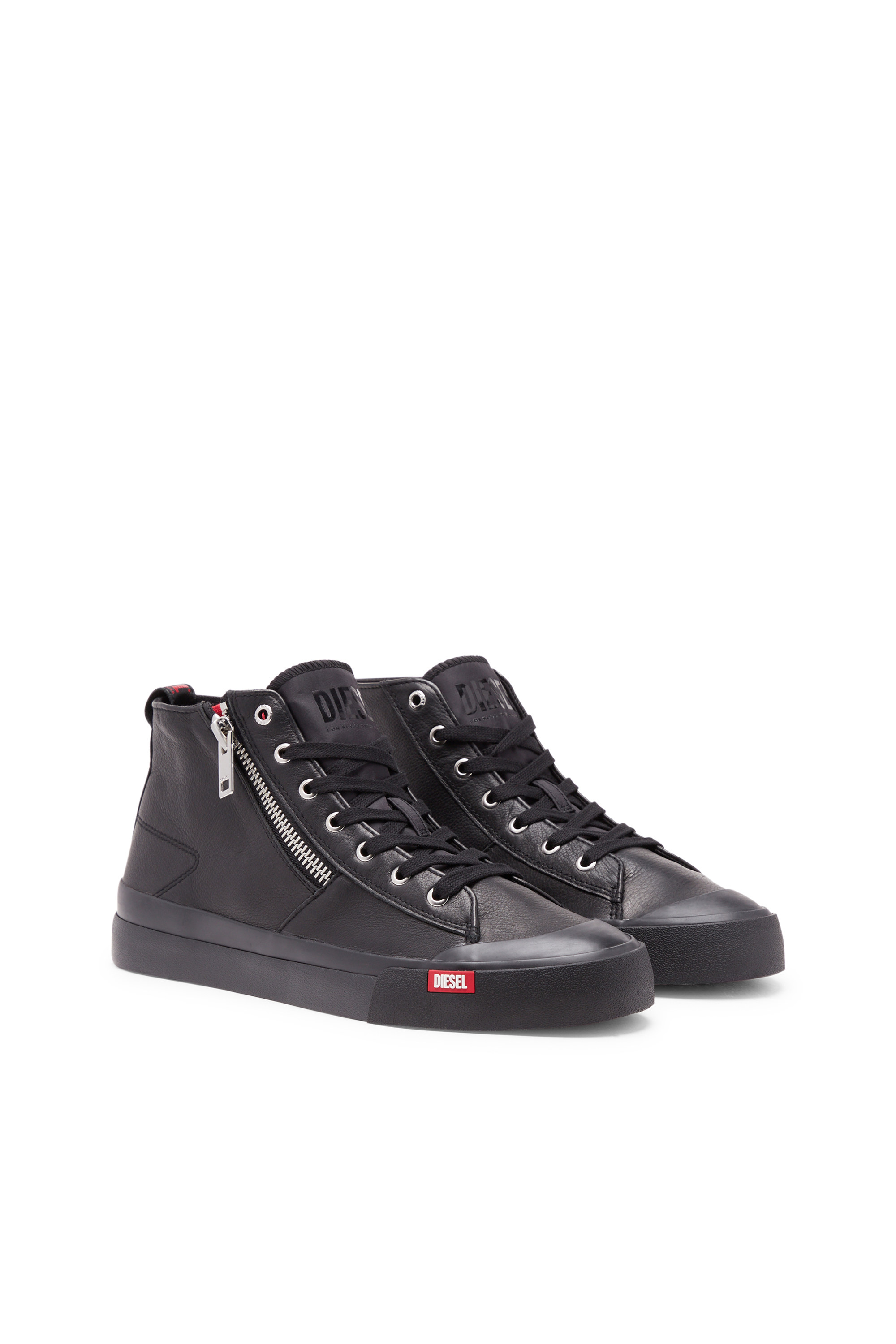 Diesel - S-ATHOS ZIP, S-Athos Zip-Sneakers montantes en cuir premium Homme in Noir - 2